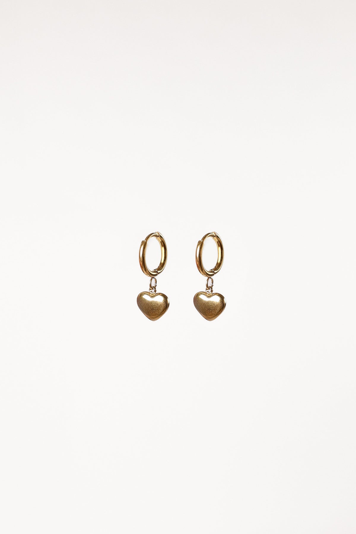 Joree Heart Hoop Earrings - Gold