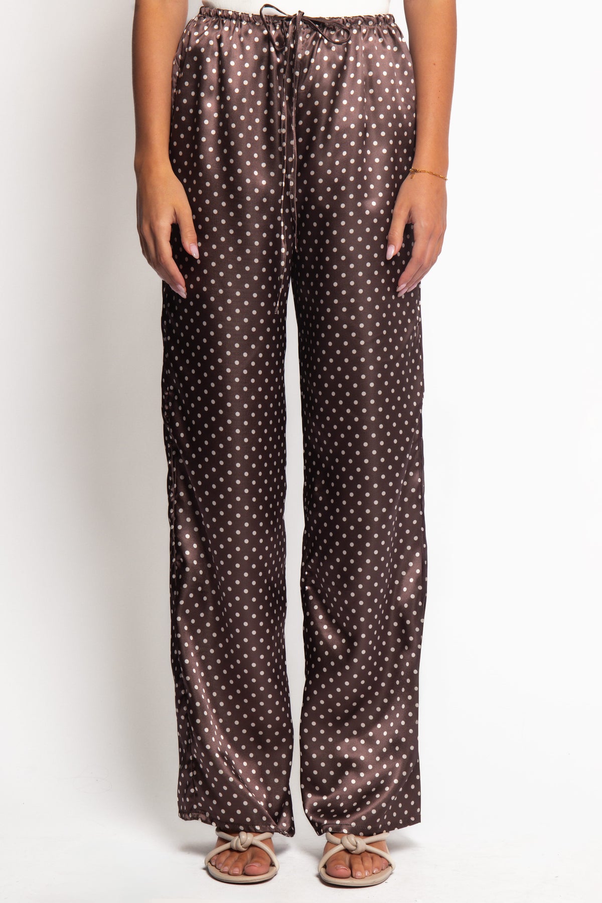 Alima Pants - Brown Polka Dot