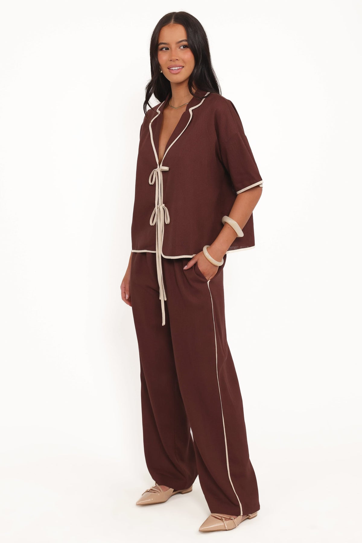 Dalton Pant - Brown Cream