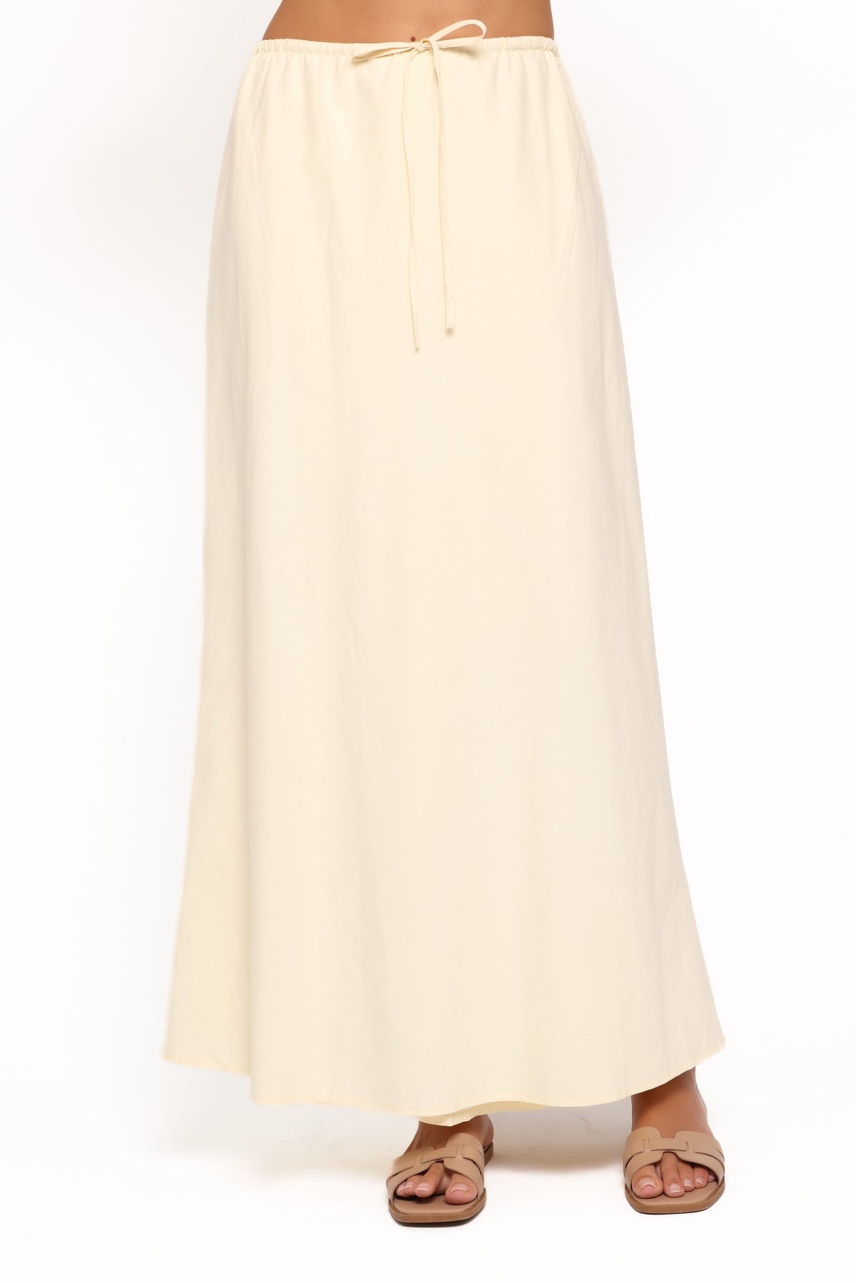 Elena Cotton Maxi Skirt - Butter Yellow