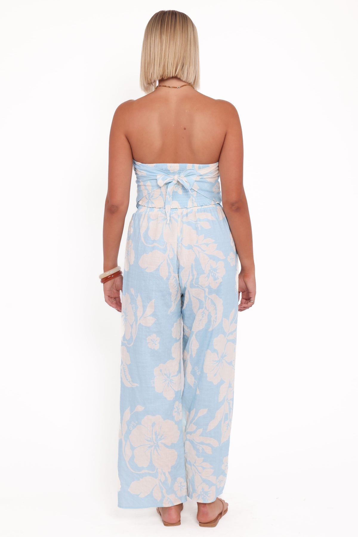 Lourdes Wide Leg Pant - Blue Hibiscus
