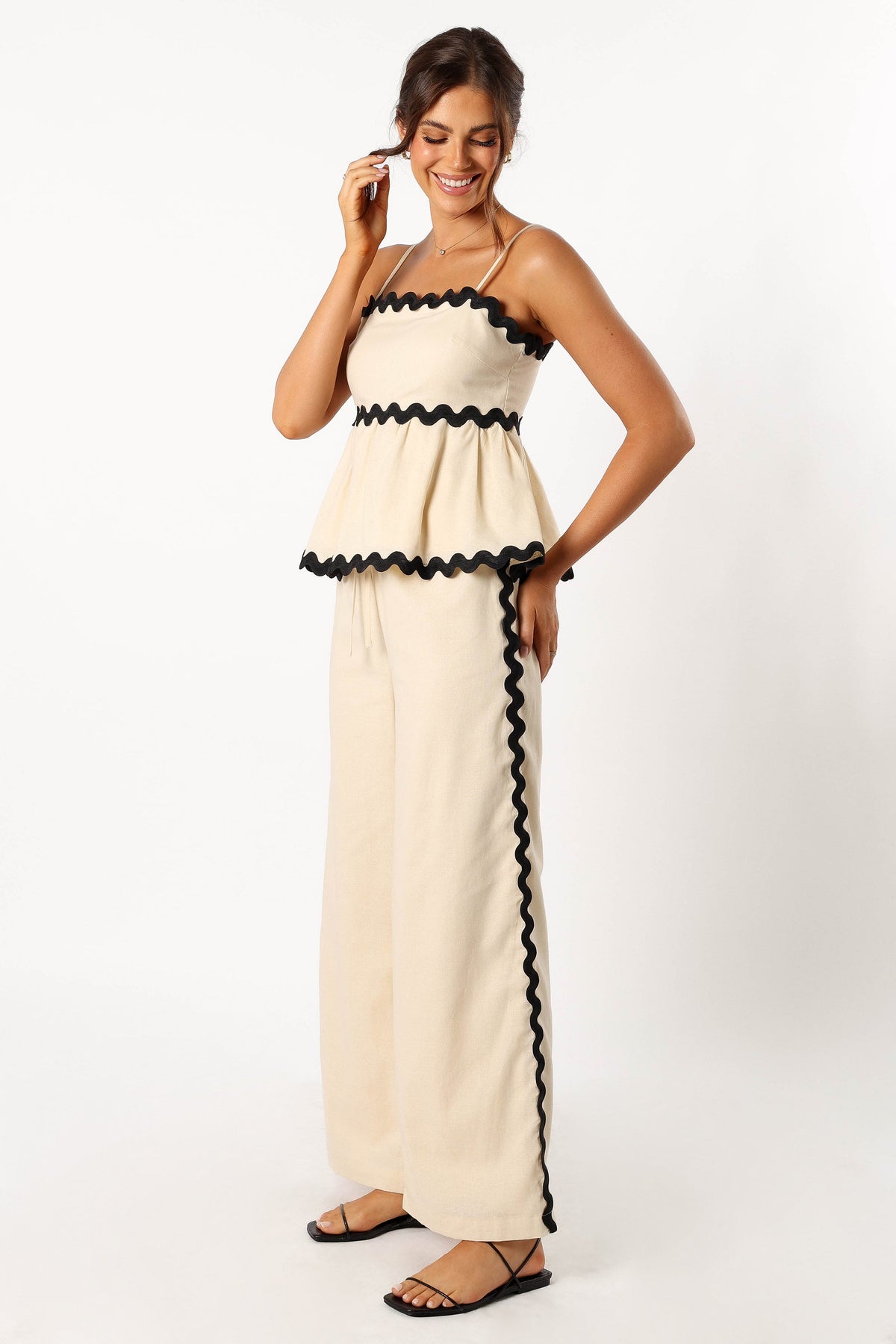Mollymook Pants - Cream Black