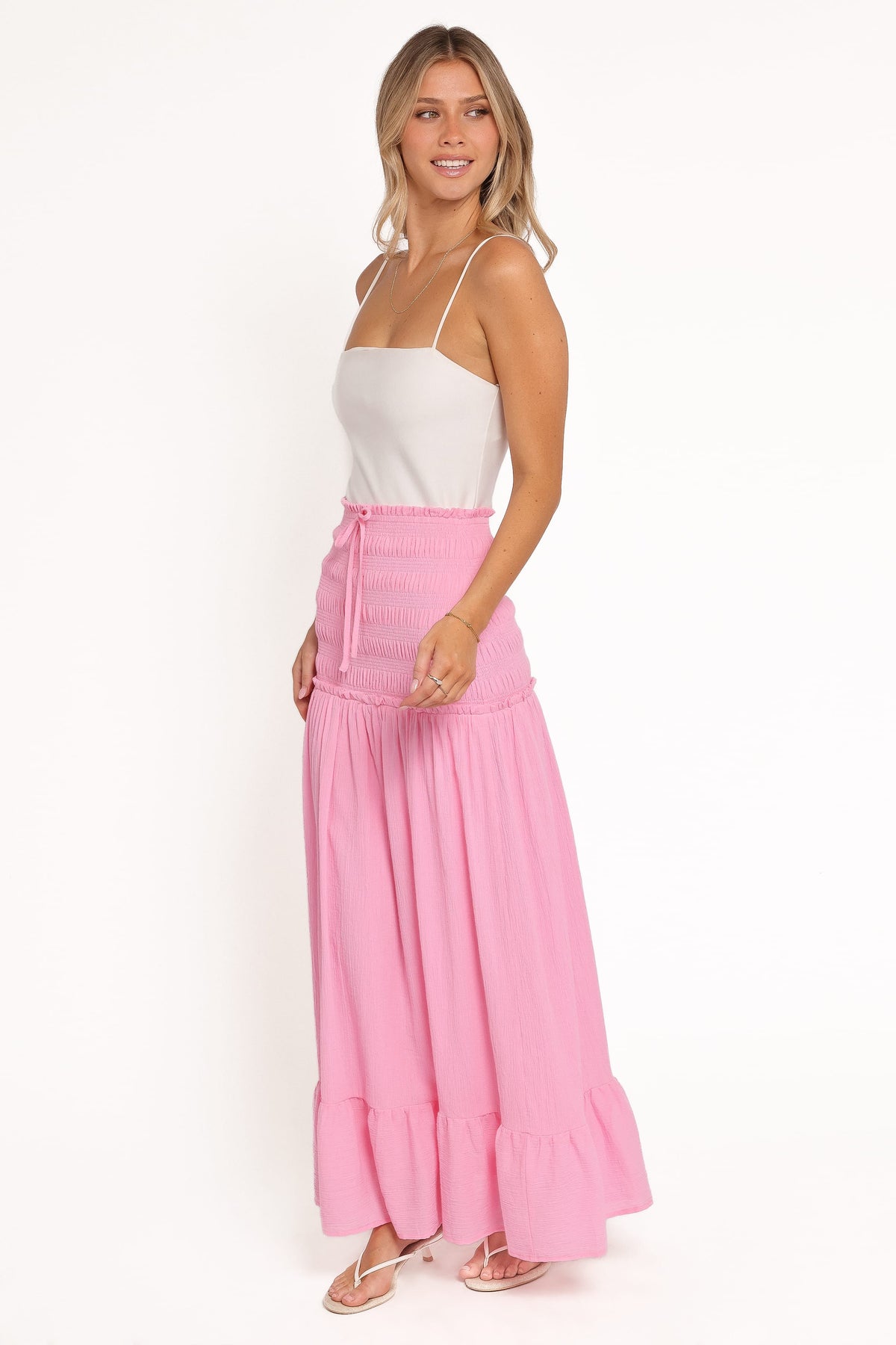 Valerie Drop Waist Maxi Skirt - Pink