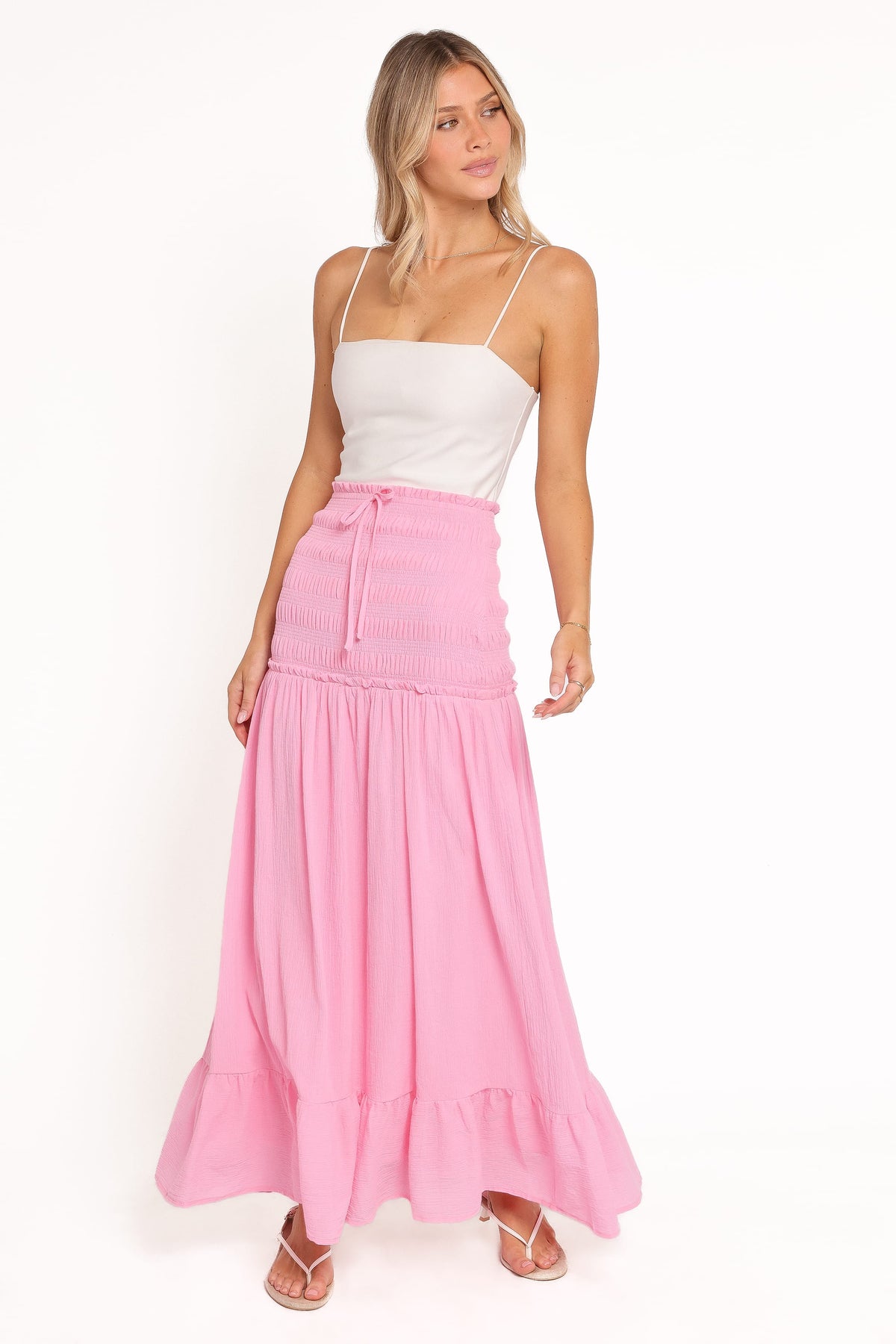 Valerie Drop Waist Maxi Skirt - Pink