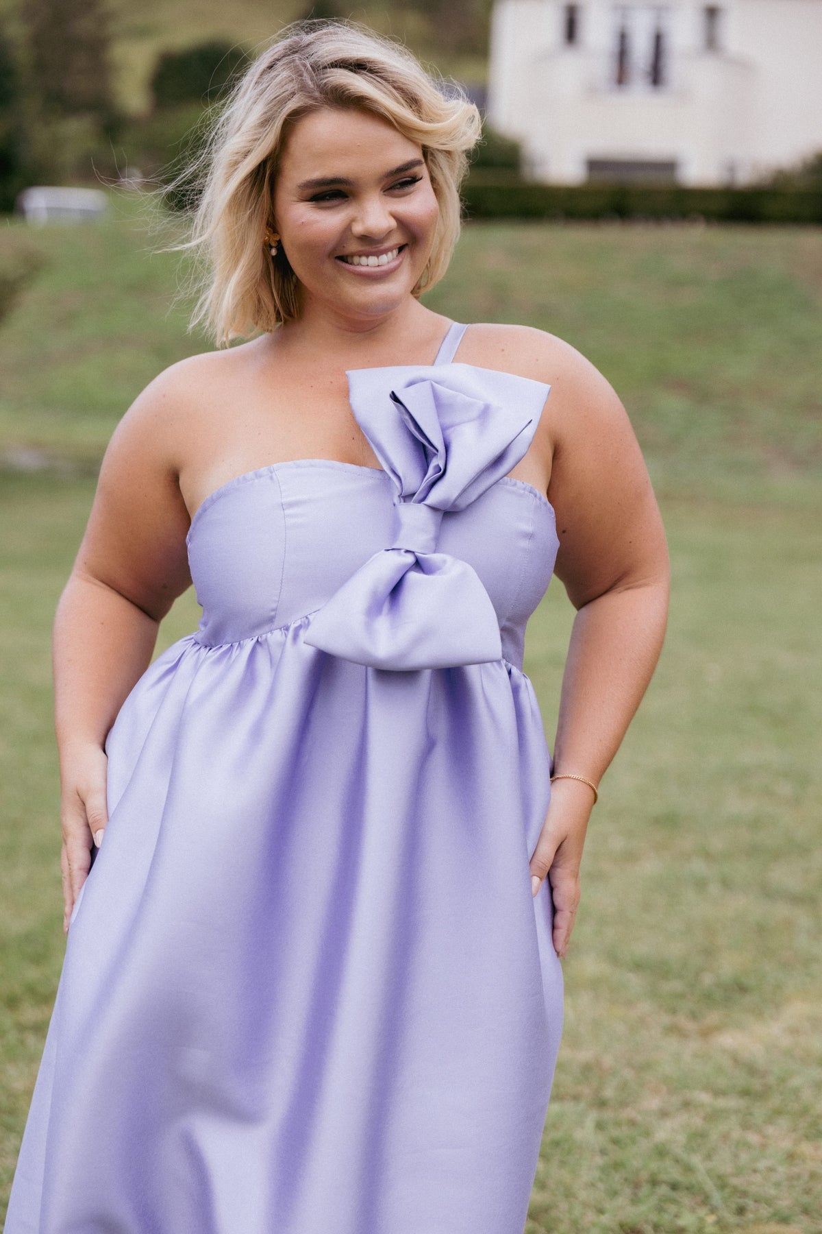 Betina Bow Front Maxi Dress - Lilac