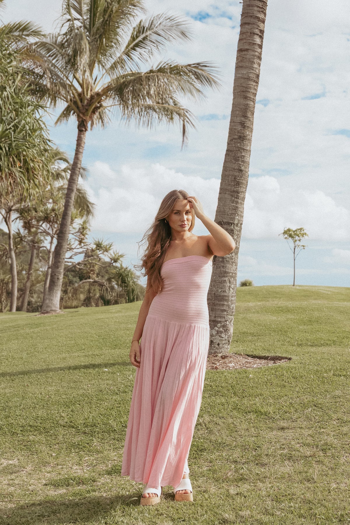 Cadenza Strapless Maxi Dress - Pink
