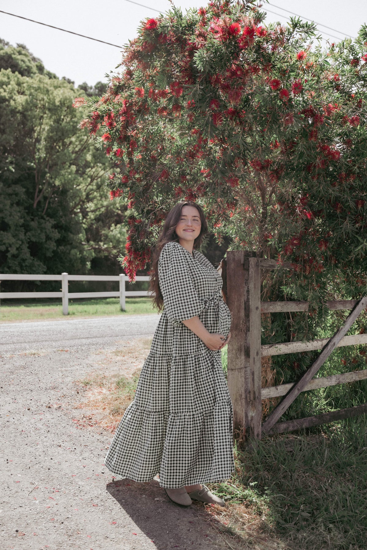 Dixon Maxi Dress - Black Cream Gingham