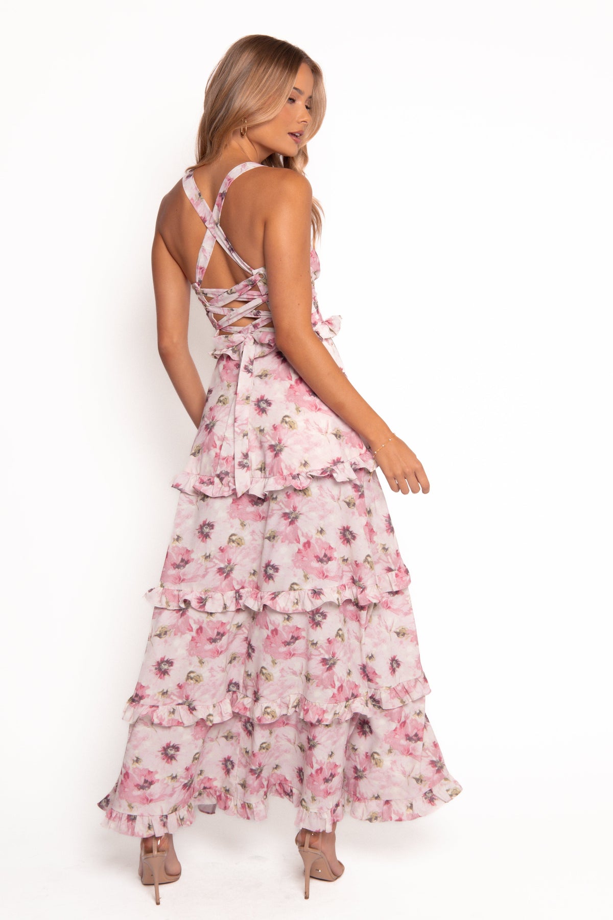 Lillee Tiered Maxi Dress - Pink Bloom