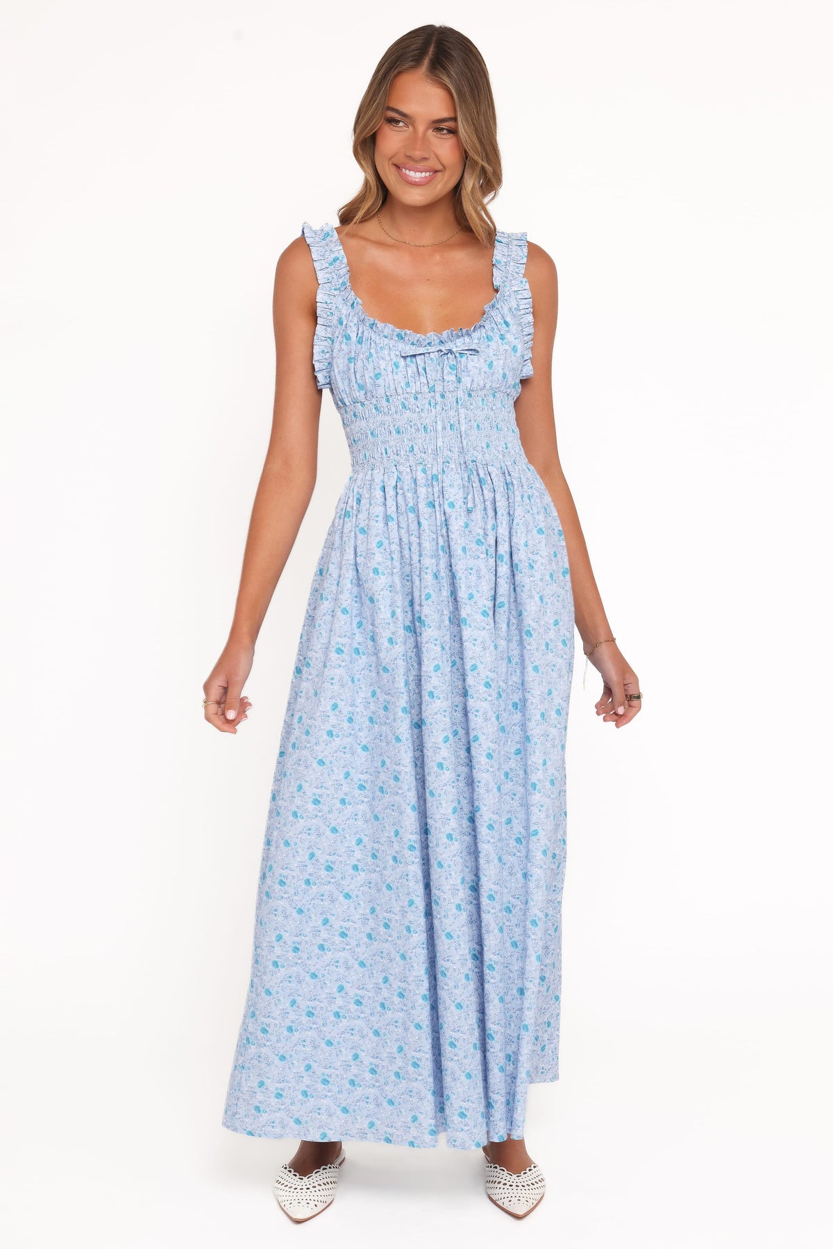 Marlena Midi Dress - Blue Floral