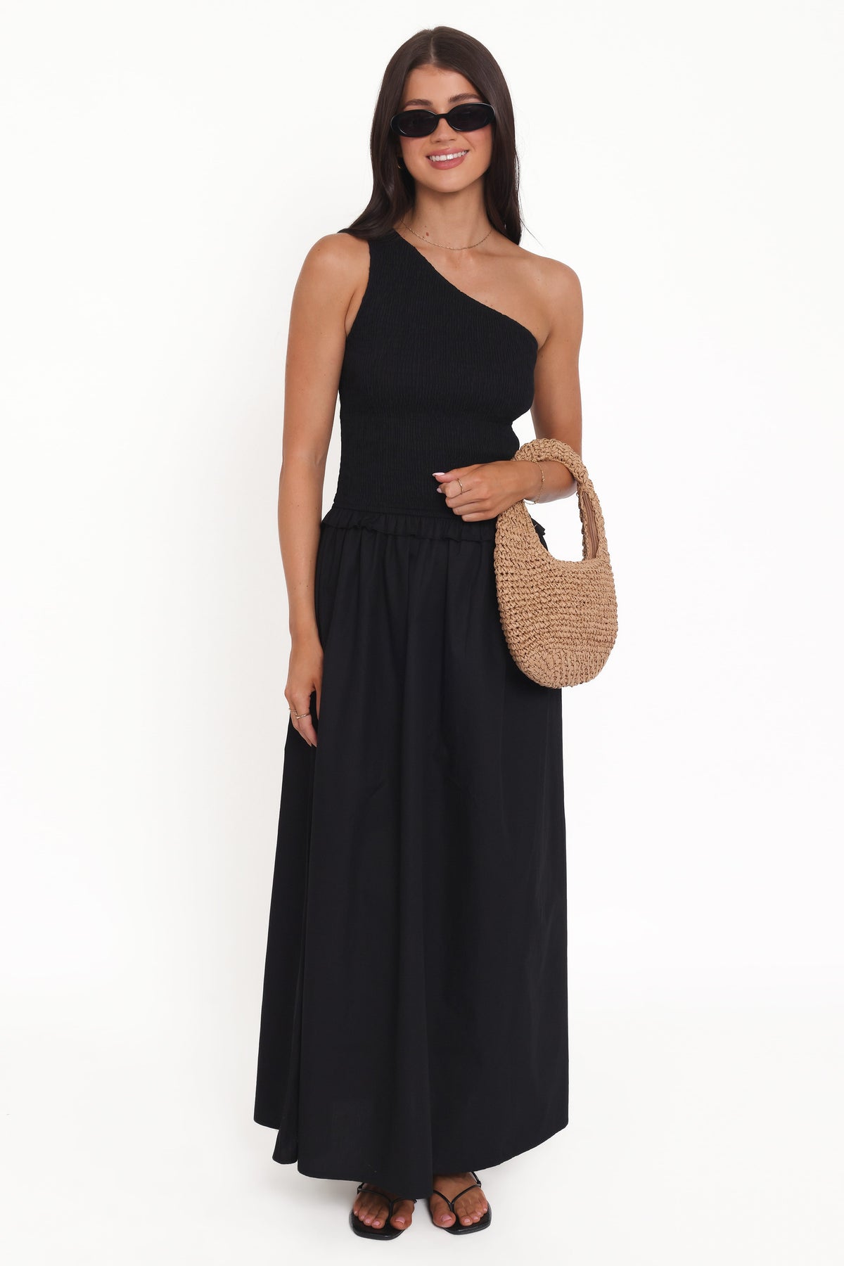 Myla One Shoulder Maxi Dress - Black