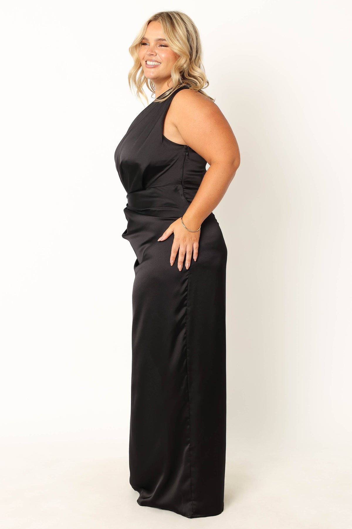Nadia One Shoulder Maxi Dress - Black
