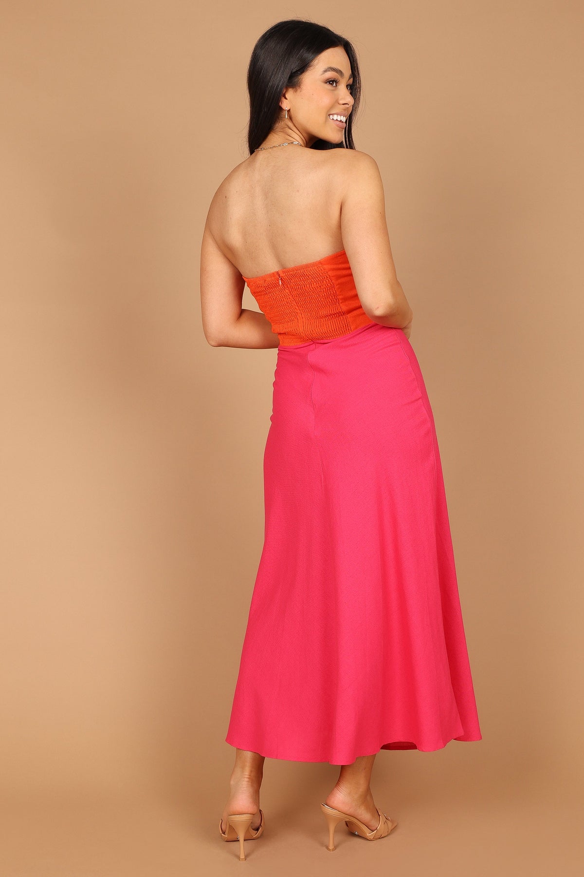 Rosetta Dress - Fuchsia/Orange