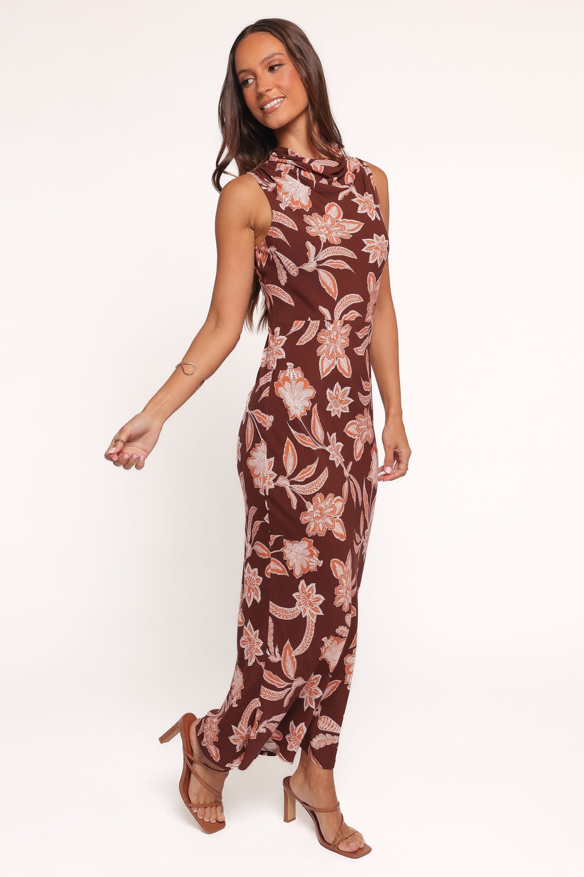 Wheeler Midi Dress - Orange Floral