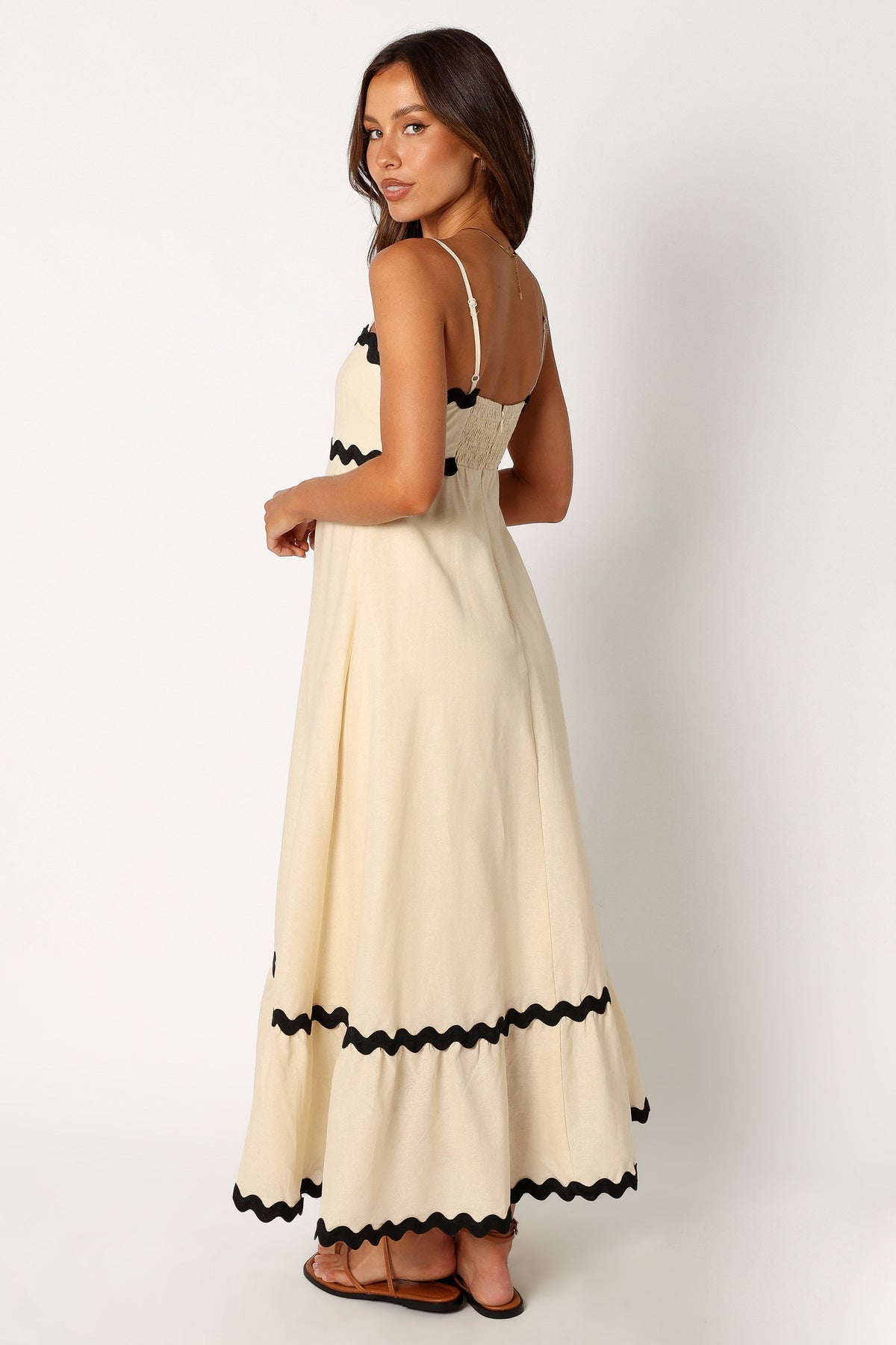 Yana Maxi Dress - Cream Black