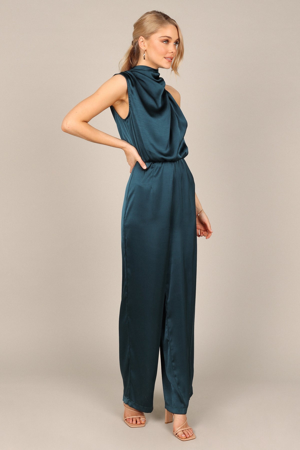 Savannah One Shoulder Jumpsuit - Teal