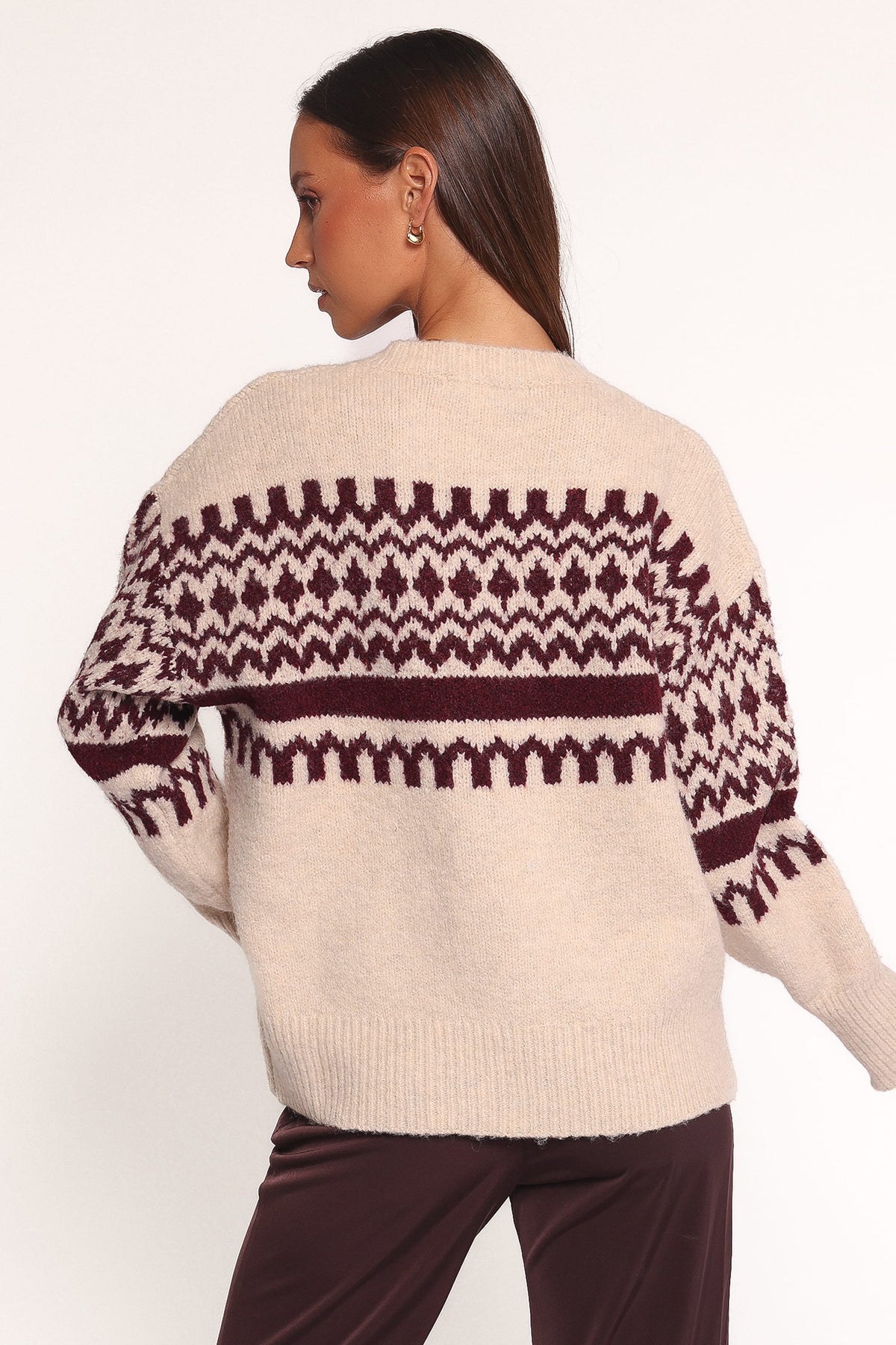 Astrid Sweater - Beige Cherry