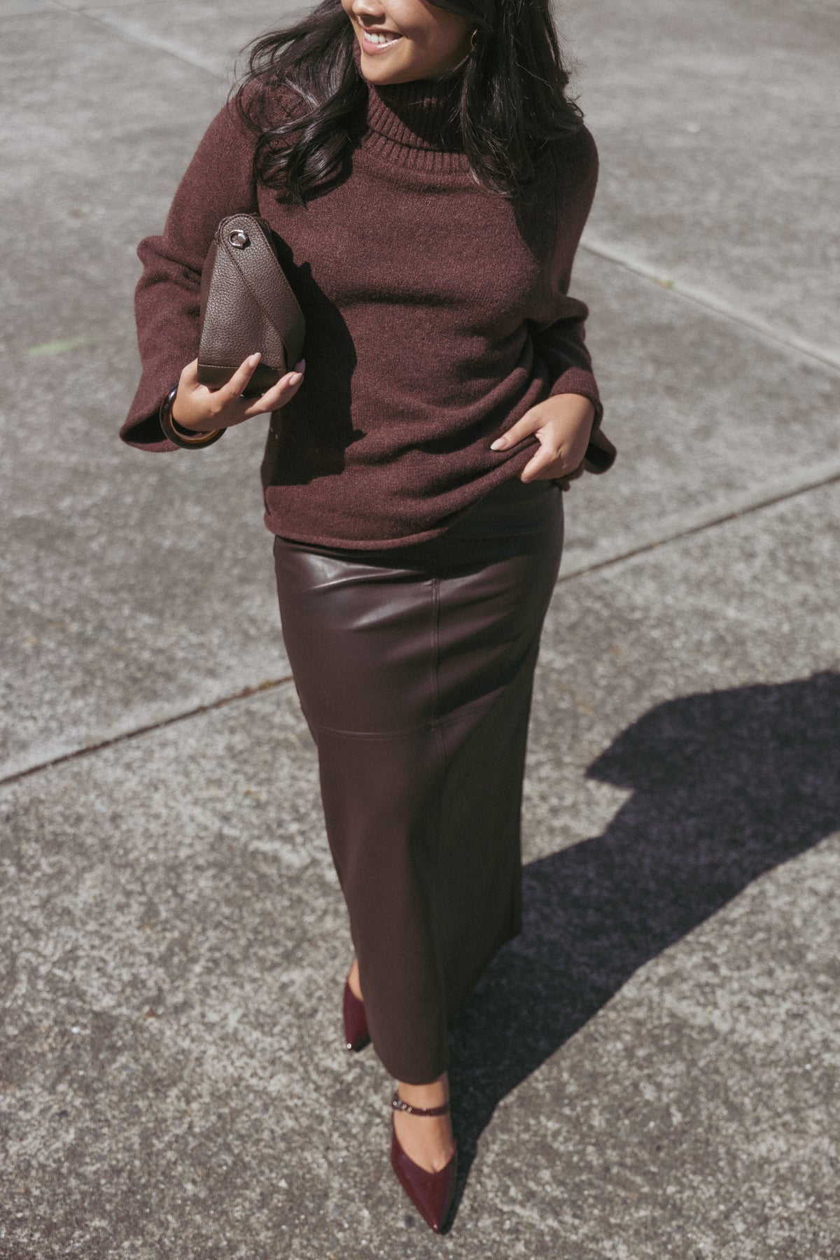 Bindy Cowlneck Knit Sweater - Brown