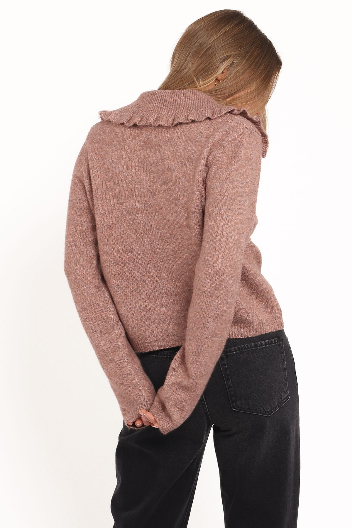 Carmello Frill Collar Cardigan - Mocha
