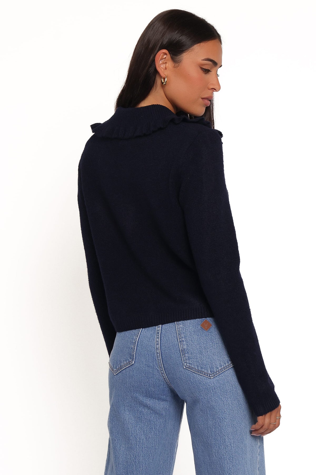 Carmello Frill Collar Cardigan - Navy