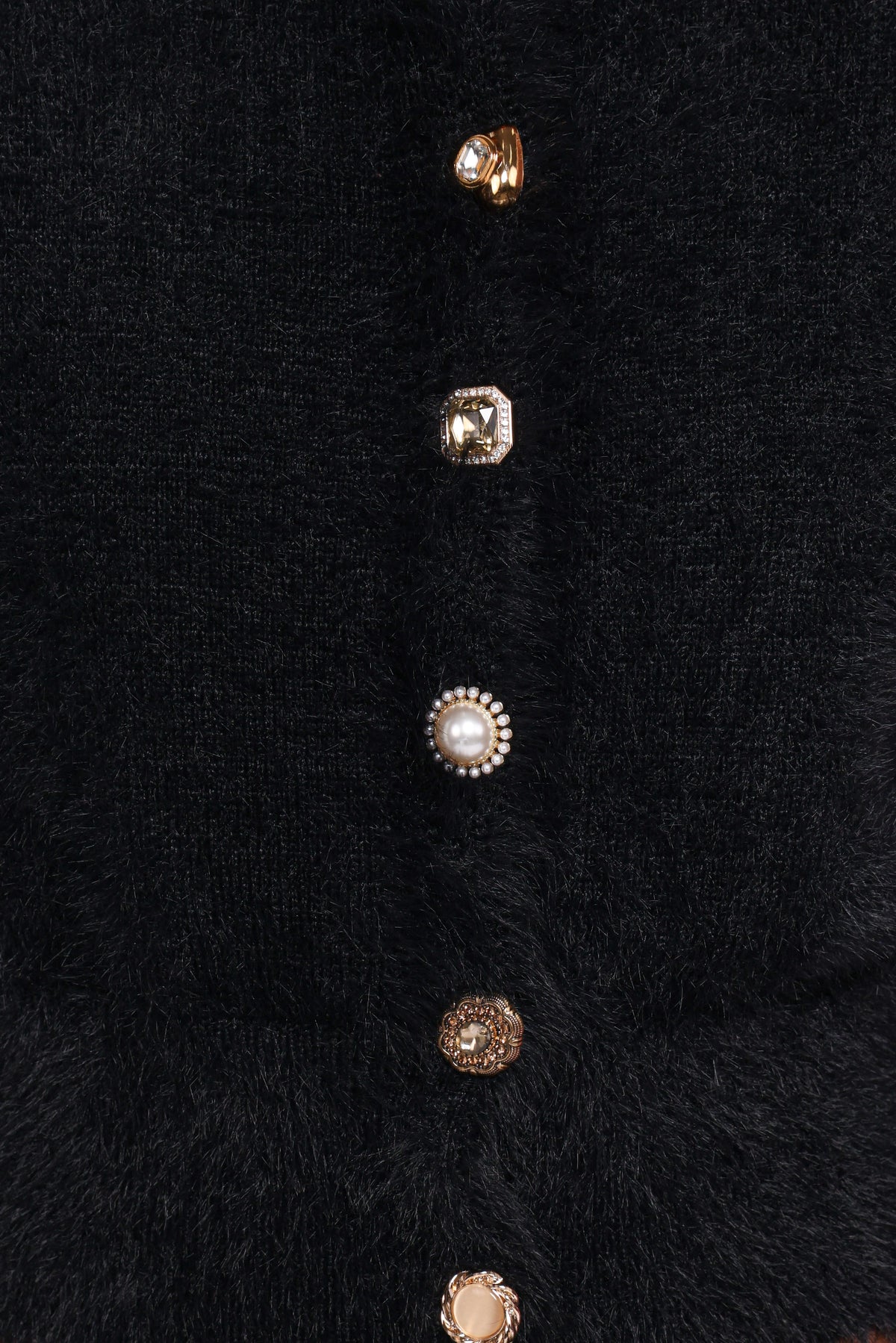 Jintie Vintage Button Cardigan - Black