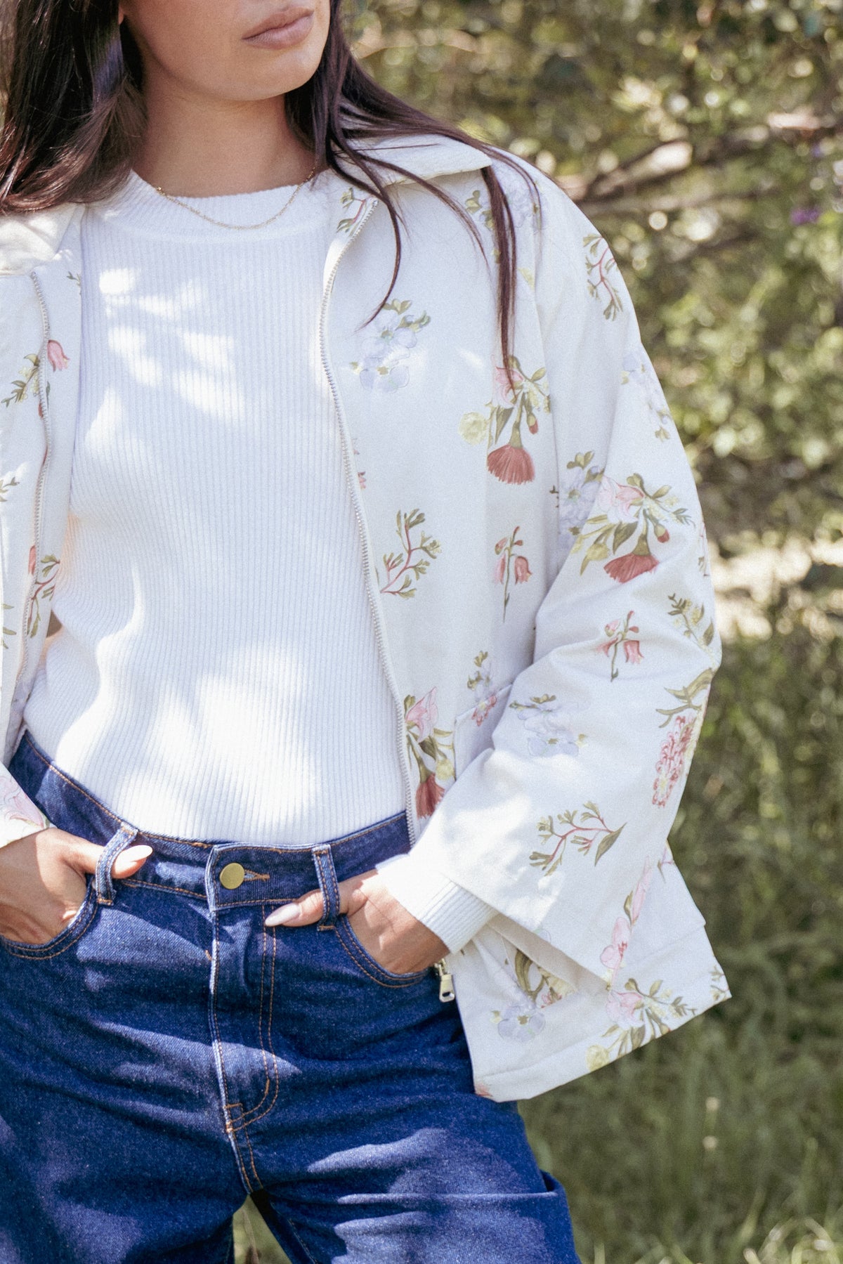 Danica Barn Jacket - Khaki Floral