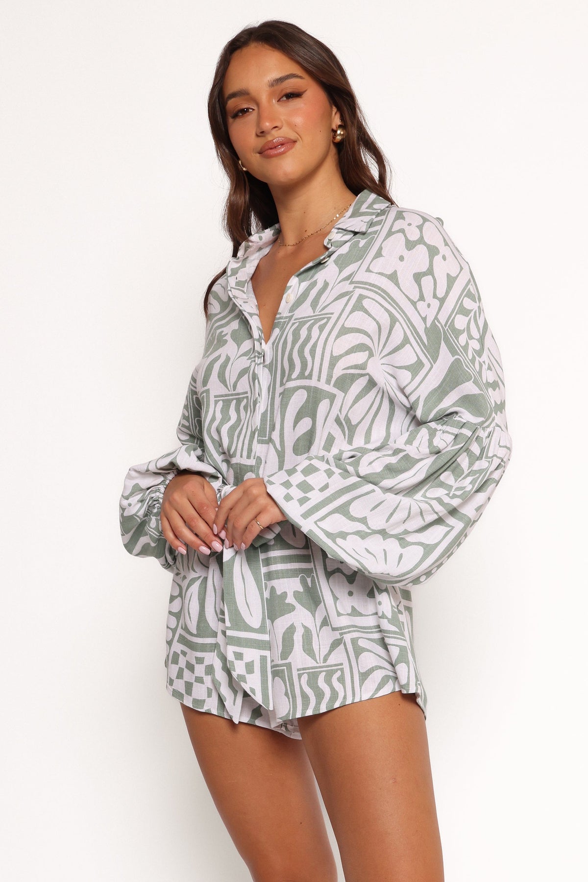 Tansy Romper - Sage Print