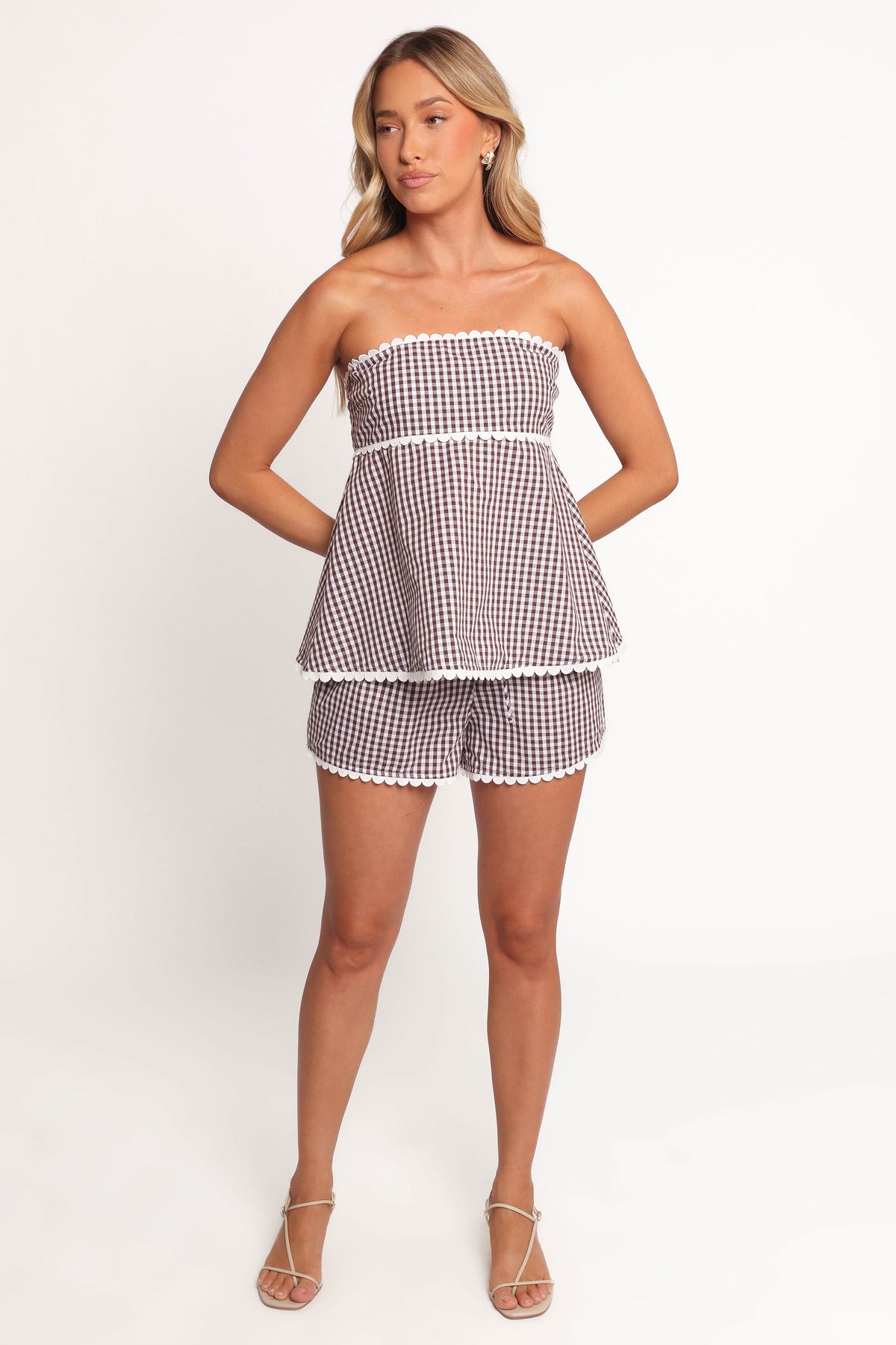 Kyle Two Piece Set - Chocolate Gingham