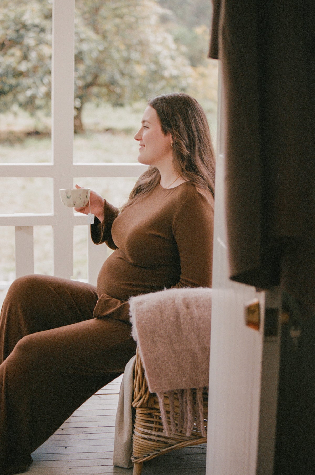 Selly Knitted Pant Set - Brown