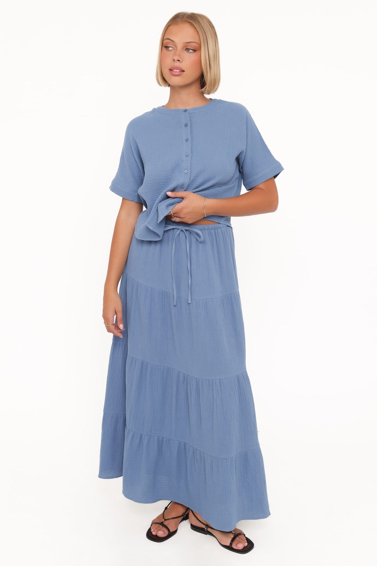 Sophia Skirt Set - Denim Blue