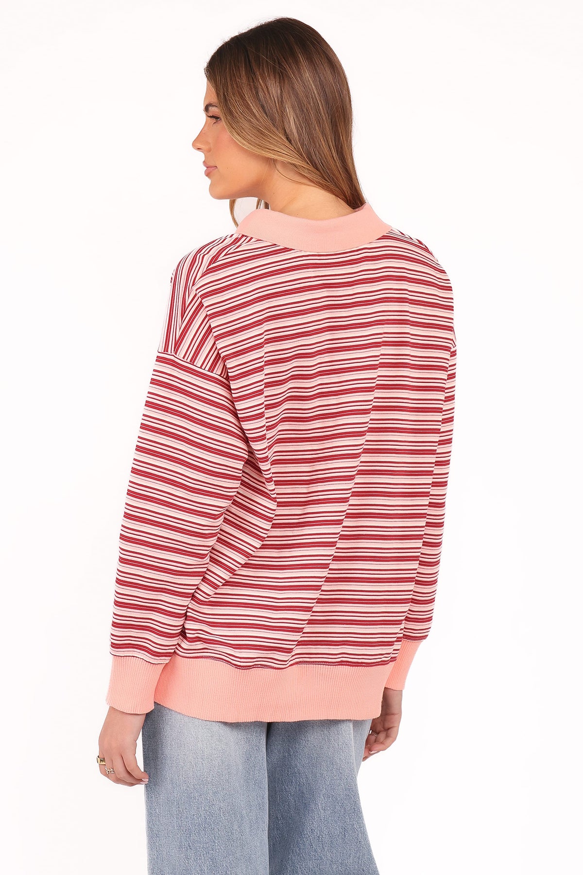 Beau Long Sleeve Jersey Top - Pink Stripe