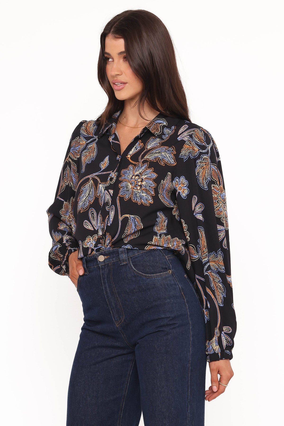 Bennett Shirt - Black Floral