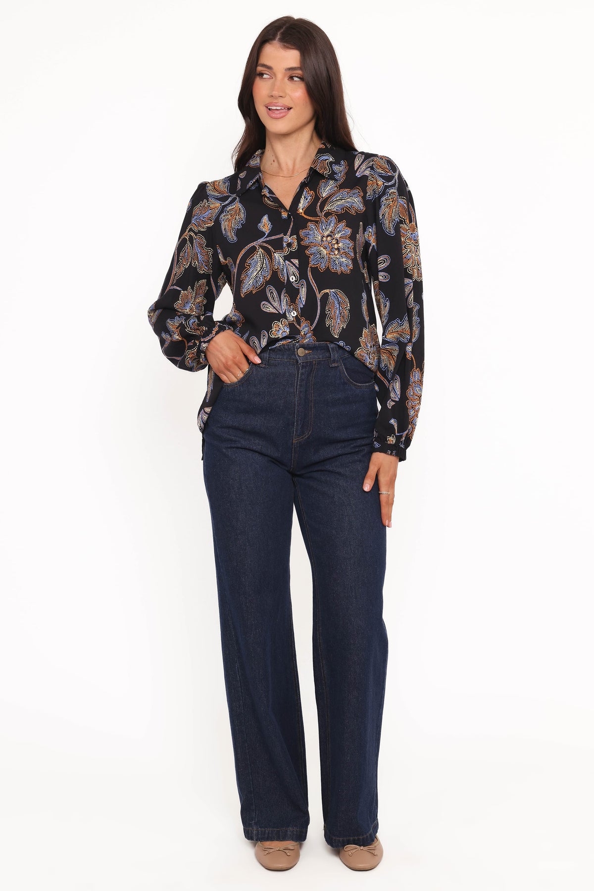 Bennett Shirt - Black Floral