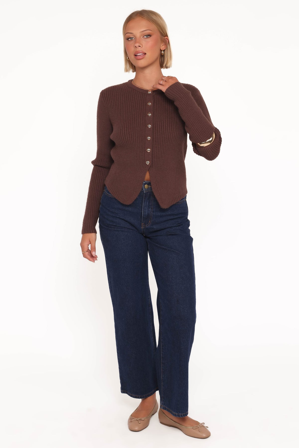 Circe Cardigan Top - Chocolate