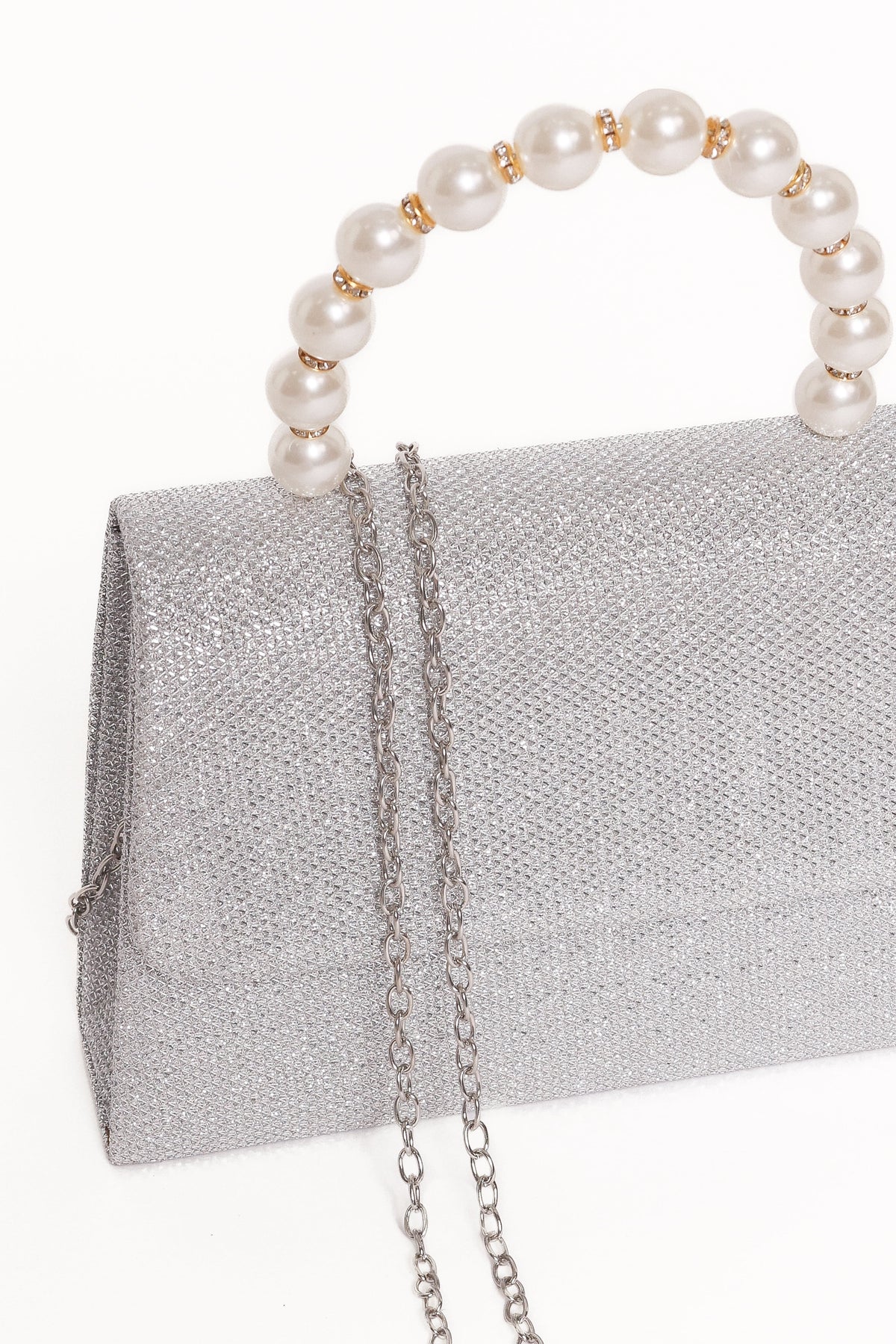 Jenn Embellished Bag - Champagne/Pearl