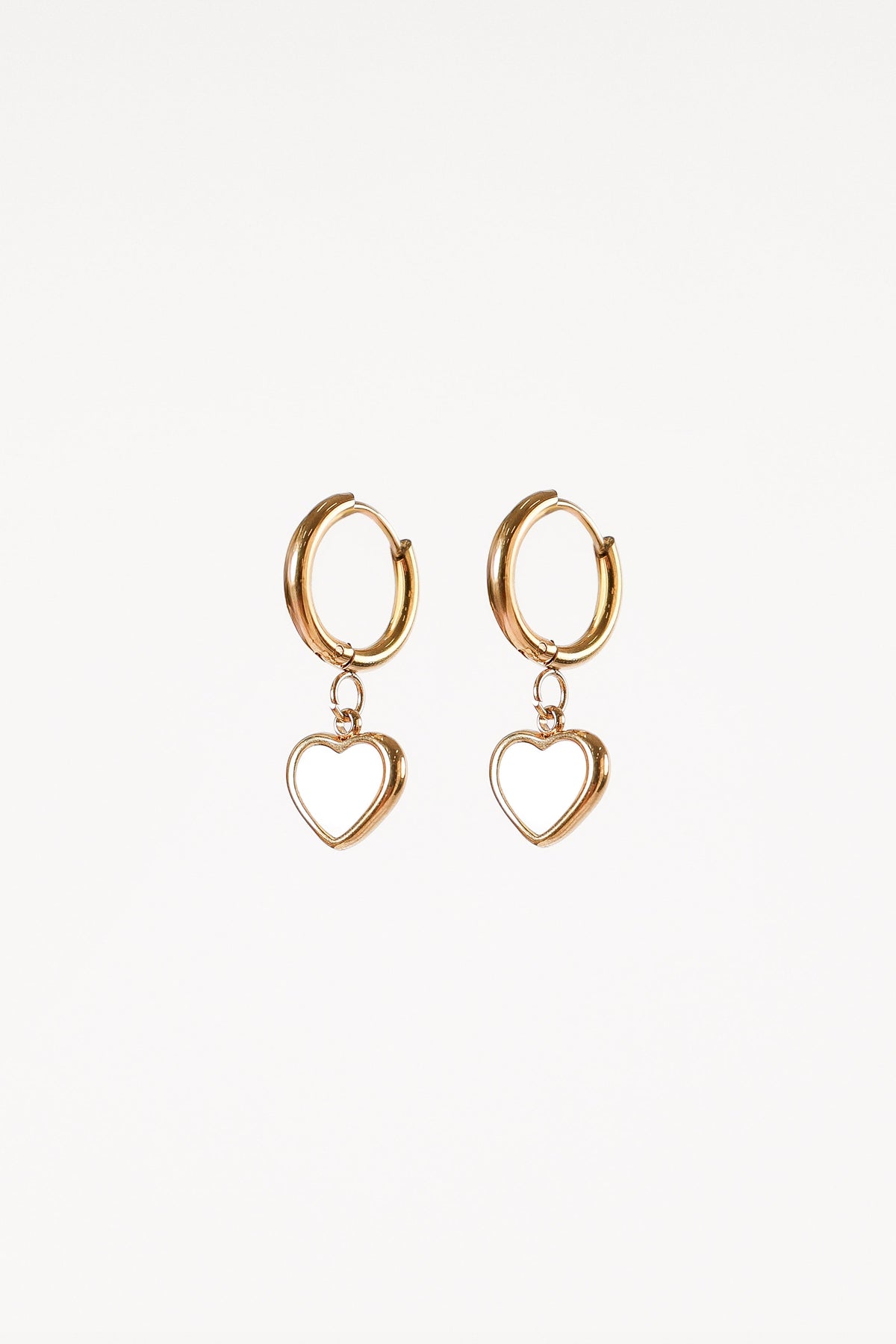 Joree Heart Hoop Earrings - Gold