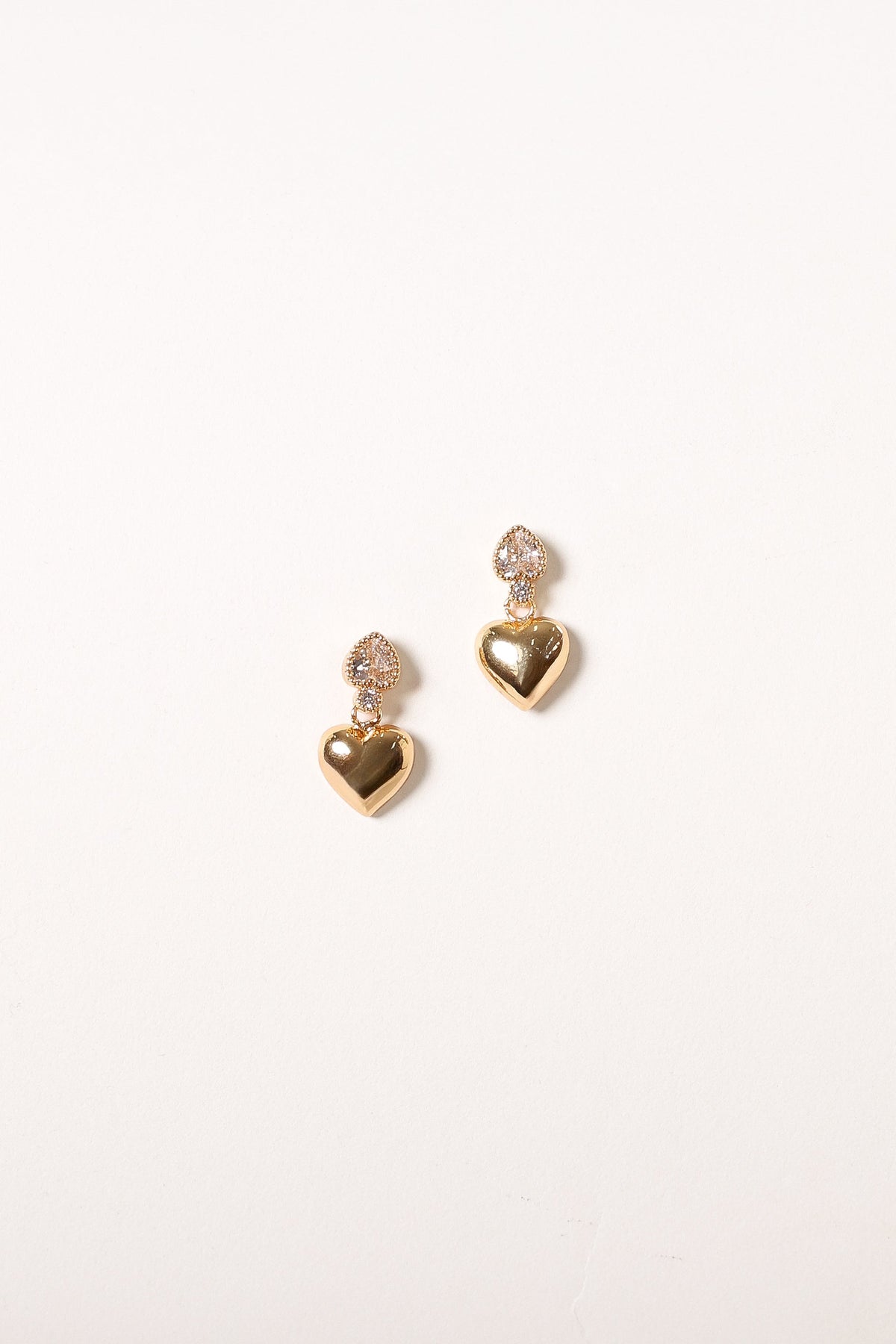 Susan Heart Earrings - Gold