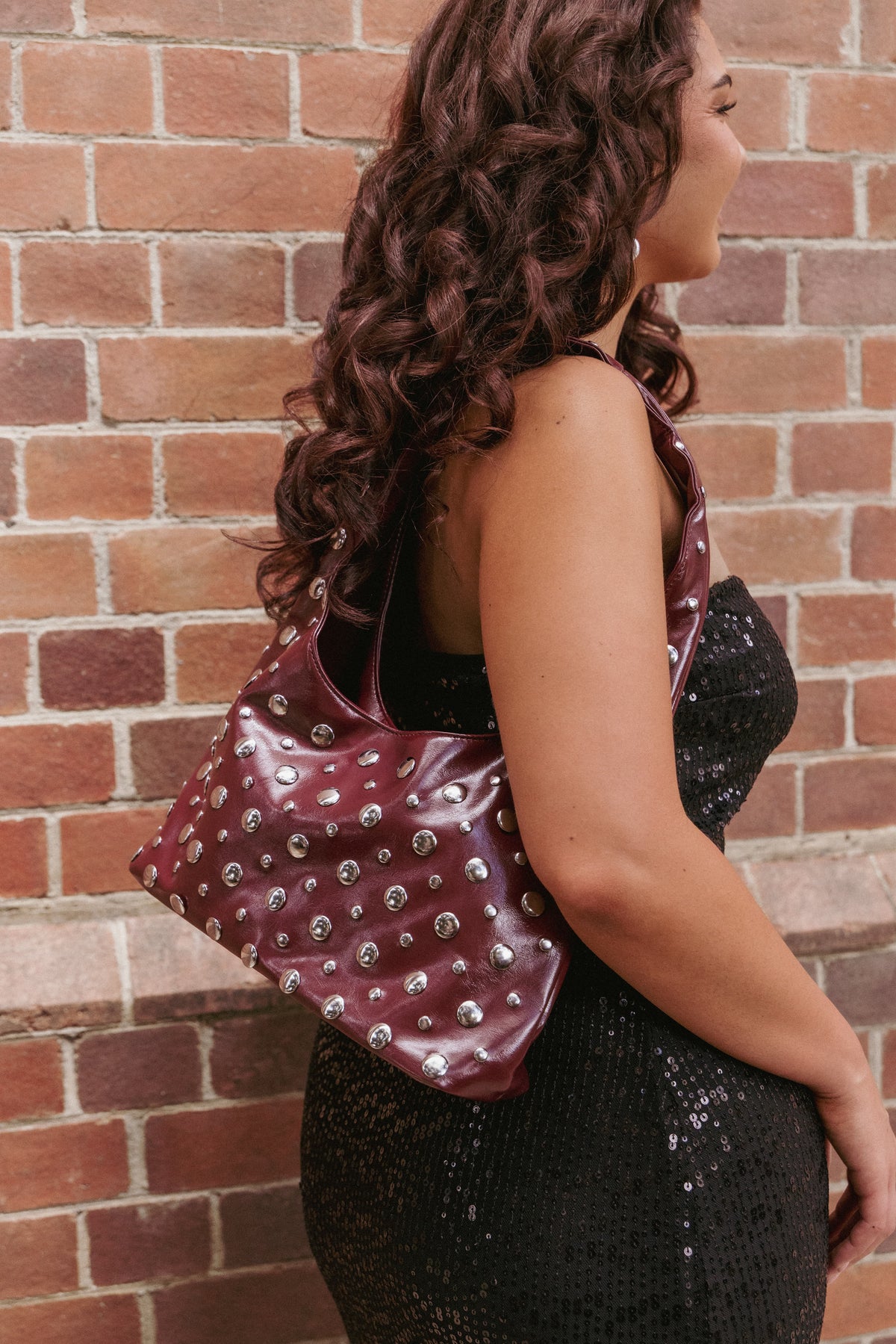 Valerie Studded Bag - Red