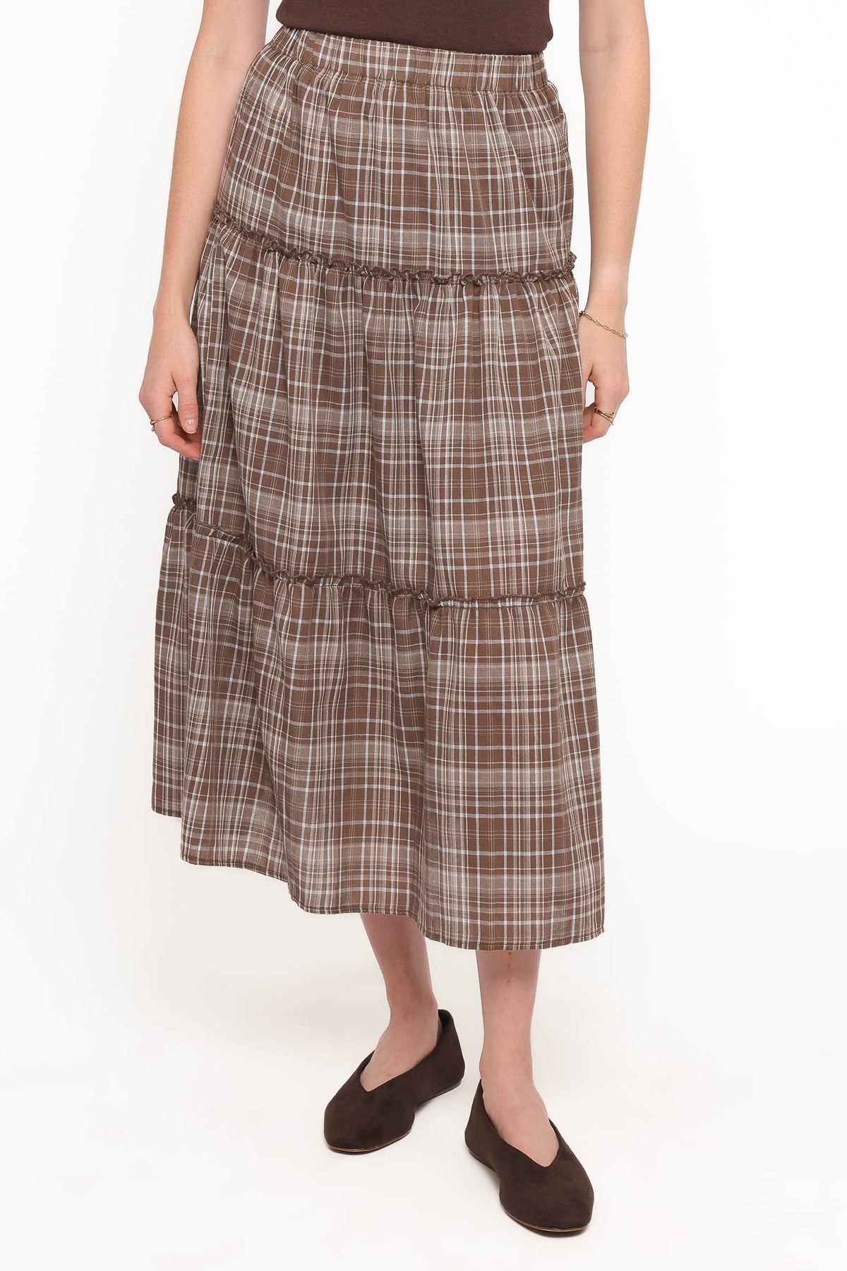 Campbell Tiered Maxi Skirt - Juno Check