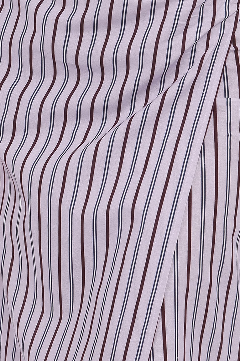 Jacey Wrap Midi Skirt - Midnight Stripe