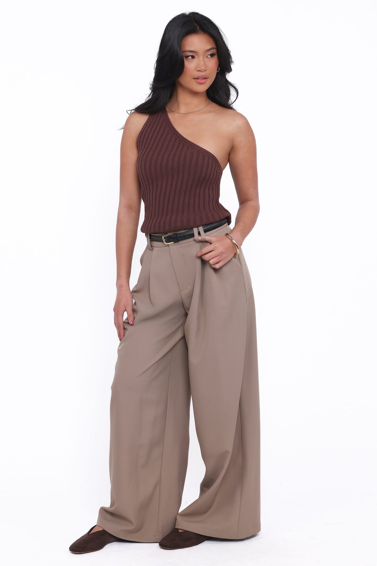 Kathryn Wide Leg Pant - Beige