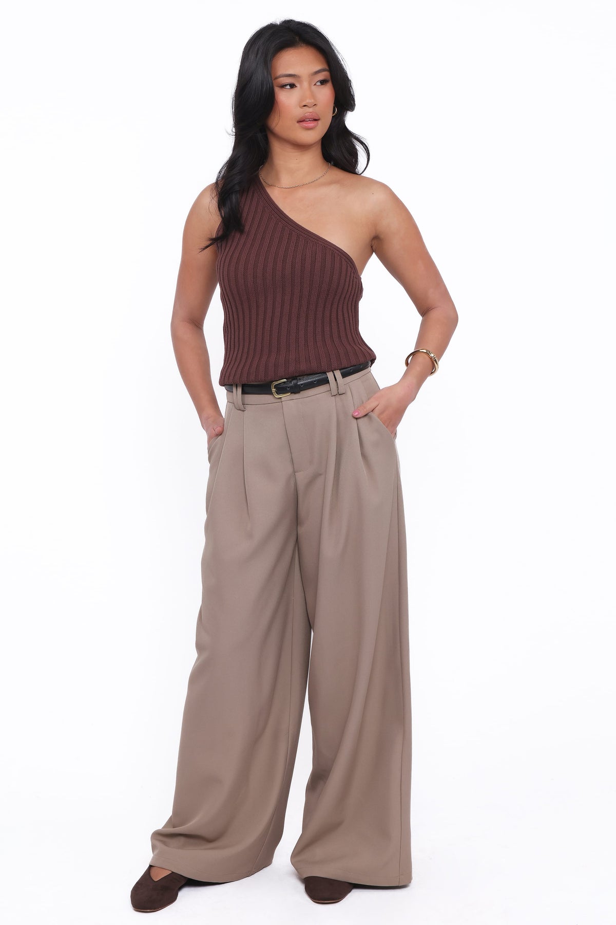 Kathryn Wide Leg Pant - Beige