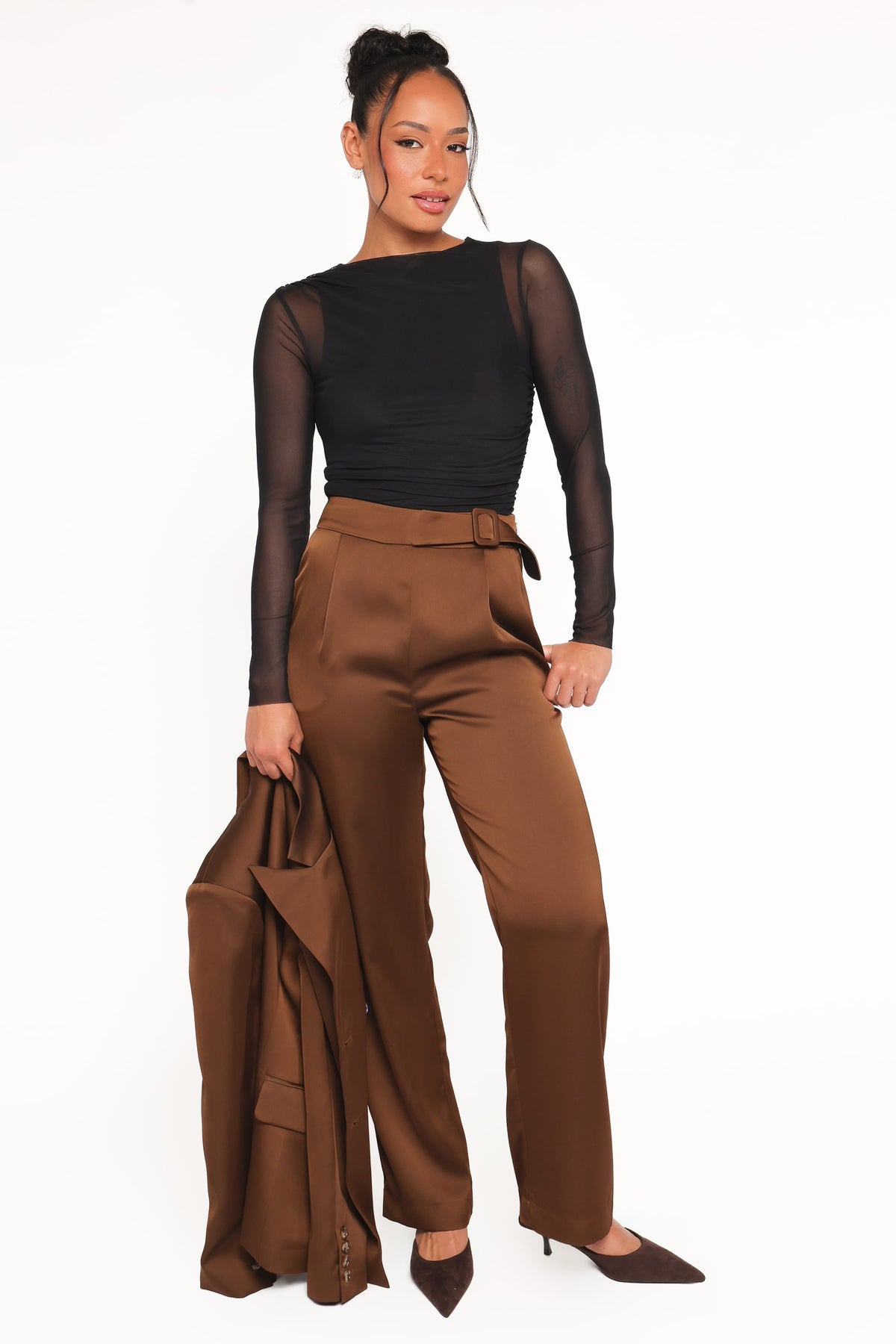 Trina Tailored Pant - Brown