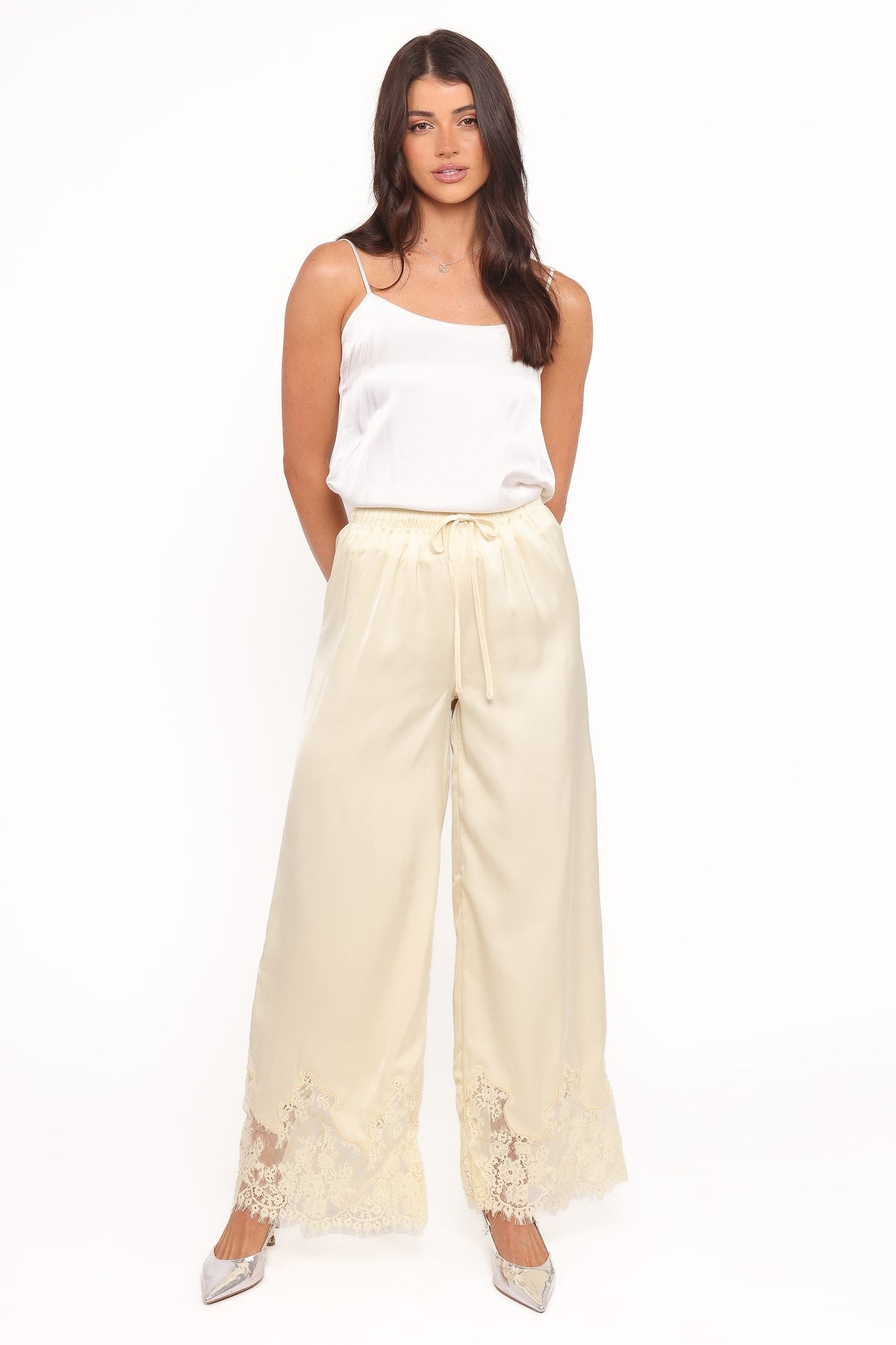 Viola Drawstring Wide Leg Pant - Yellow