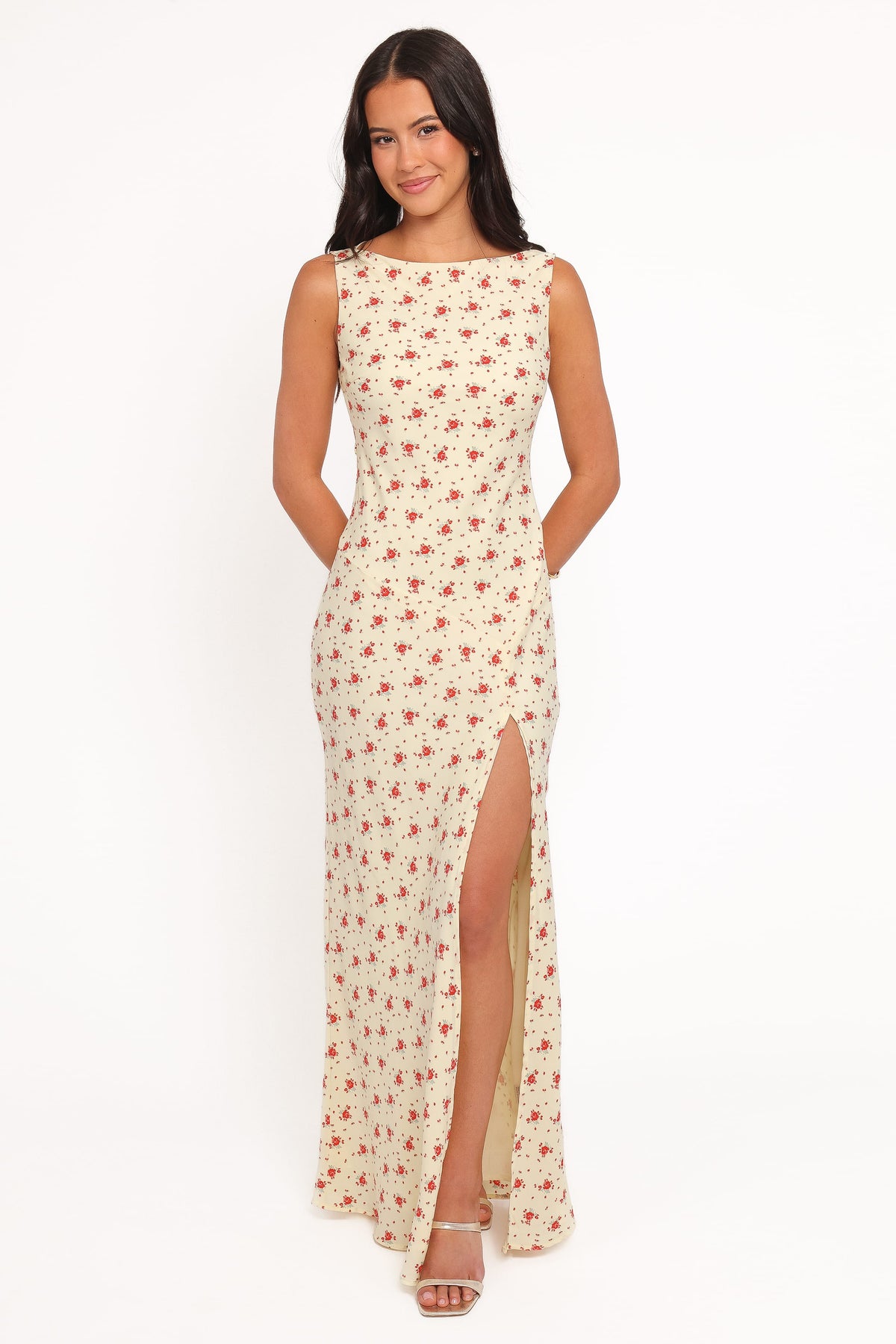 Alima Sleeveless Maxi Dress - Yellow Floral