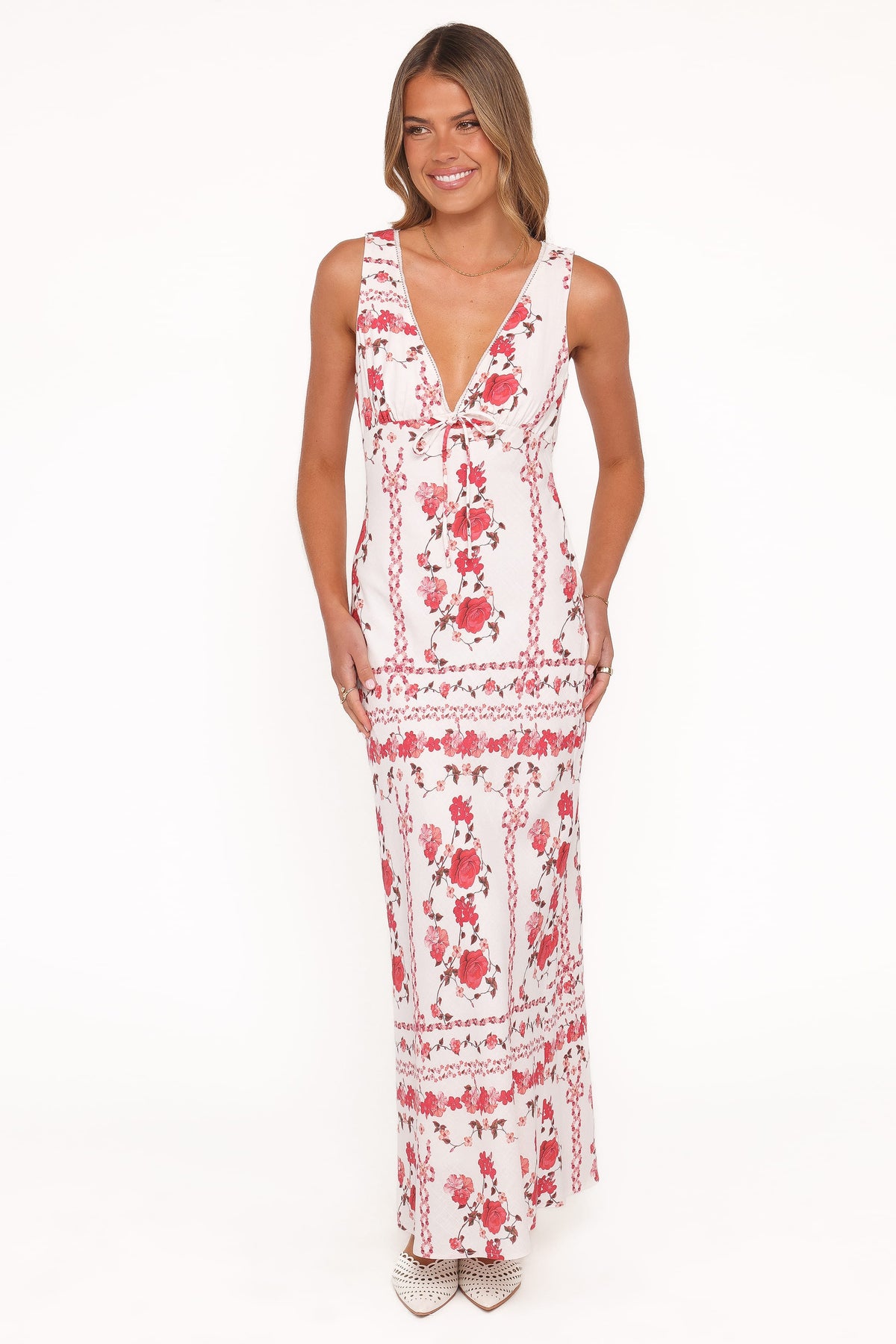 Amore Bias Cut Maxi Dress - Red Rose