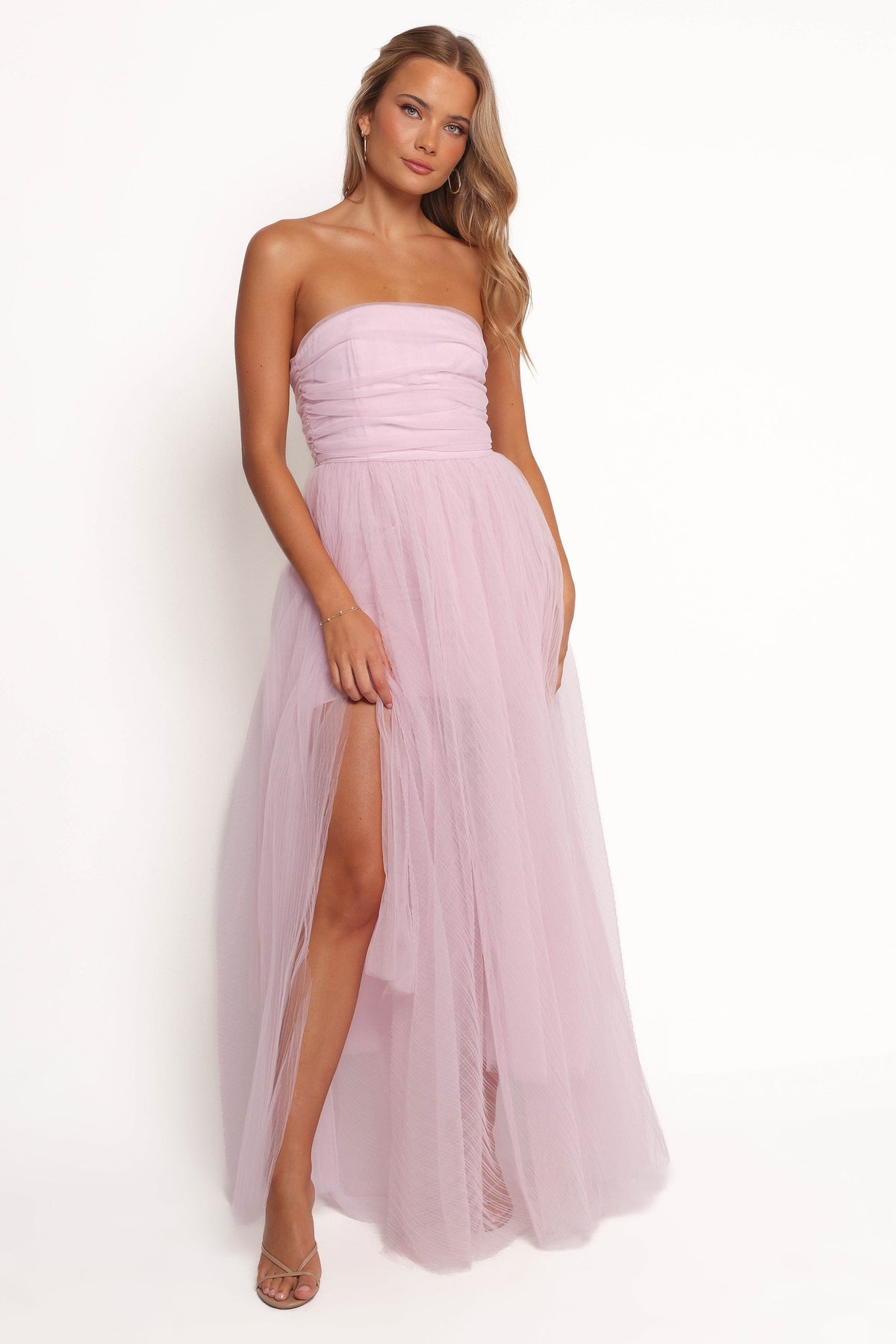 Anabella Strapless Maxi Dress - Pale Pink
