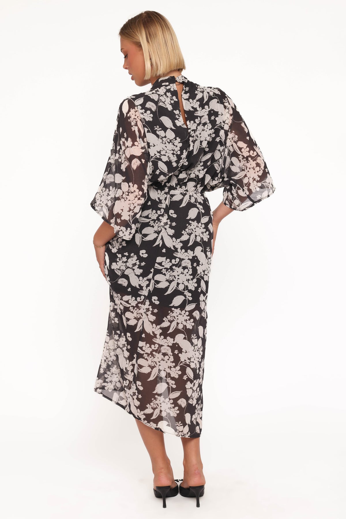 Audrina Maxi Dress - Black Floral