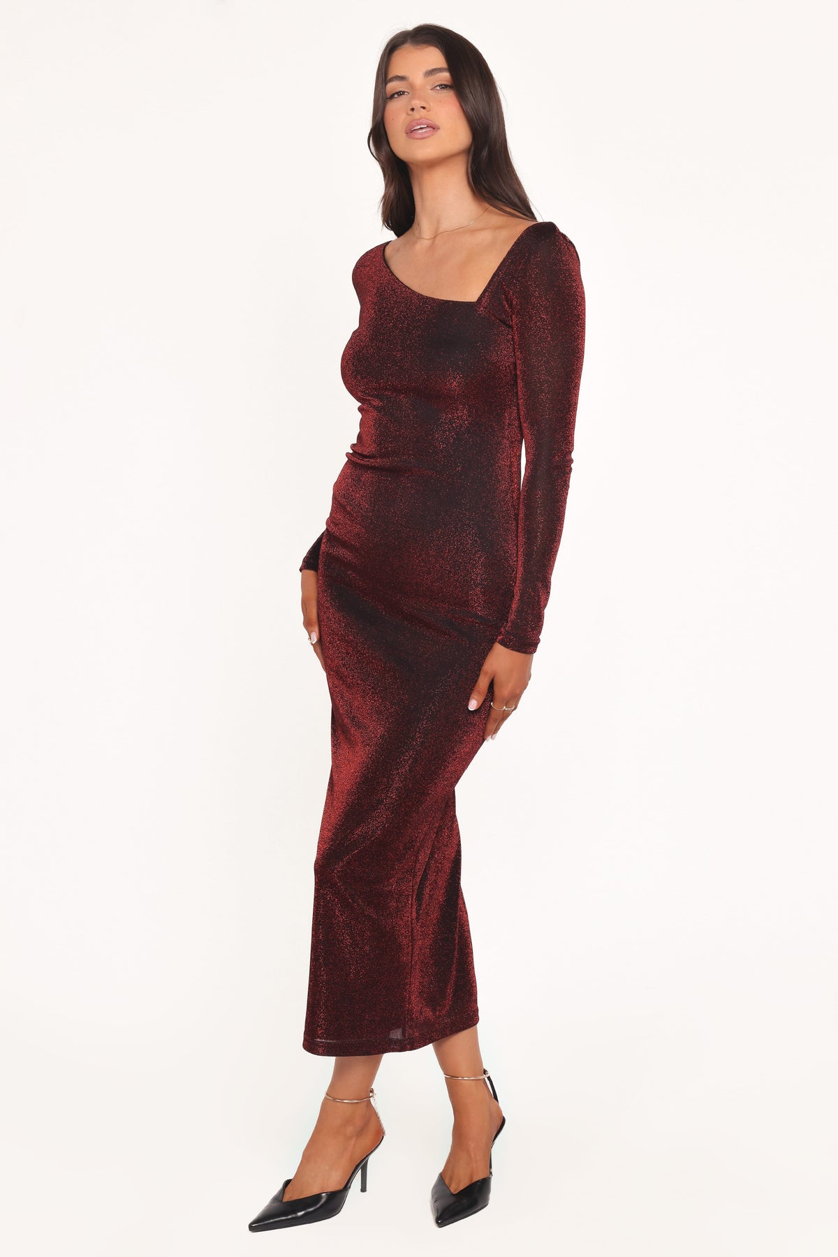Charles Midi Dress - Burgundy