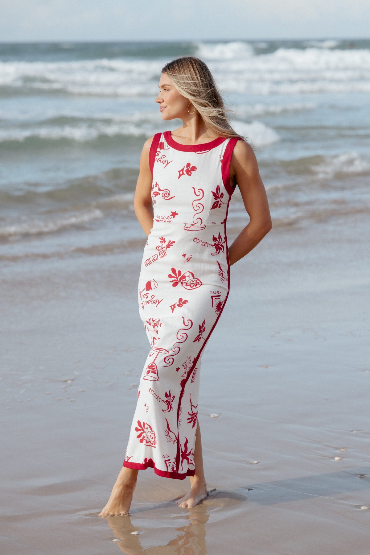Fiori Maxi Dress - Red