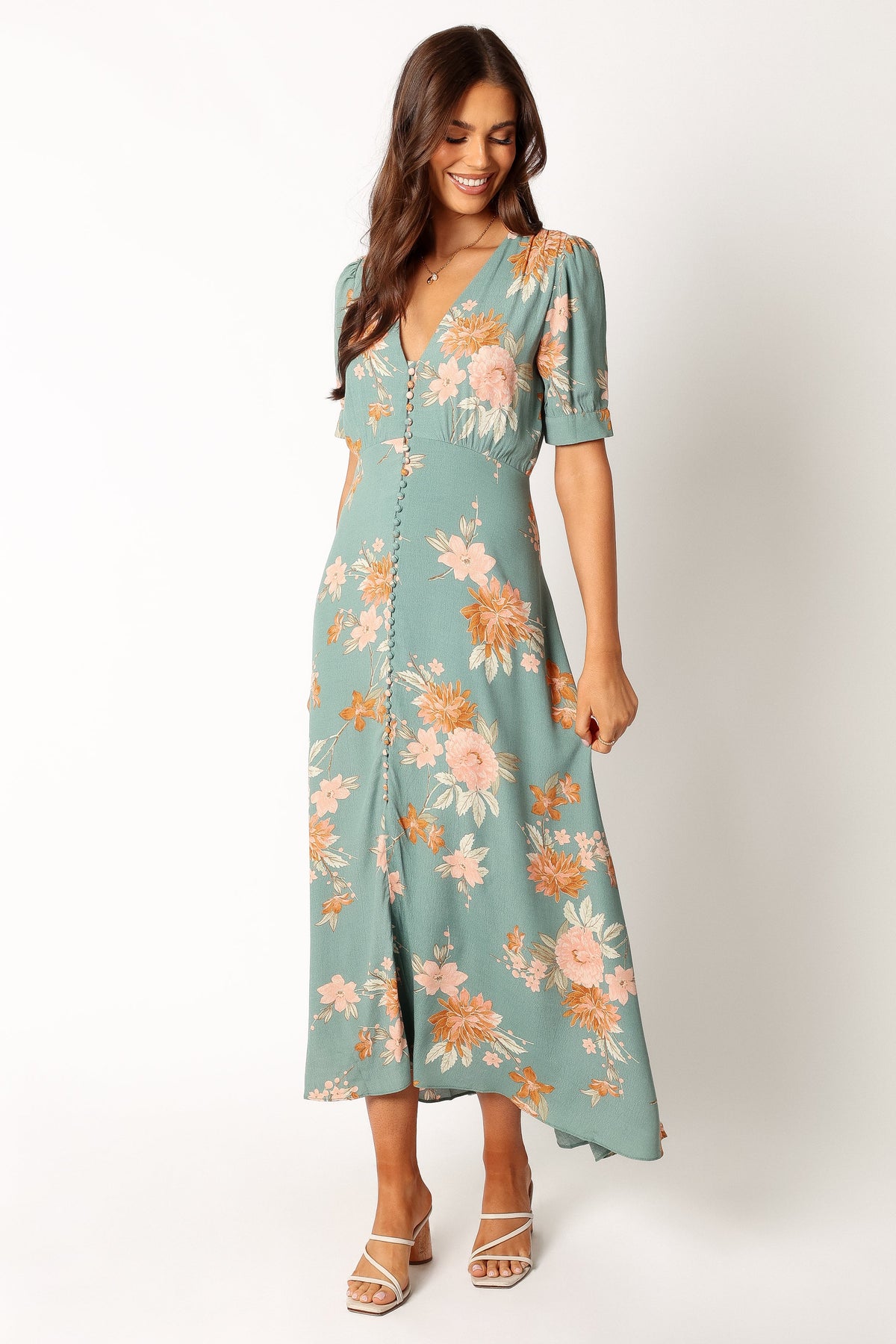 Frampton Midi Dress - Blue Floral